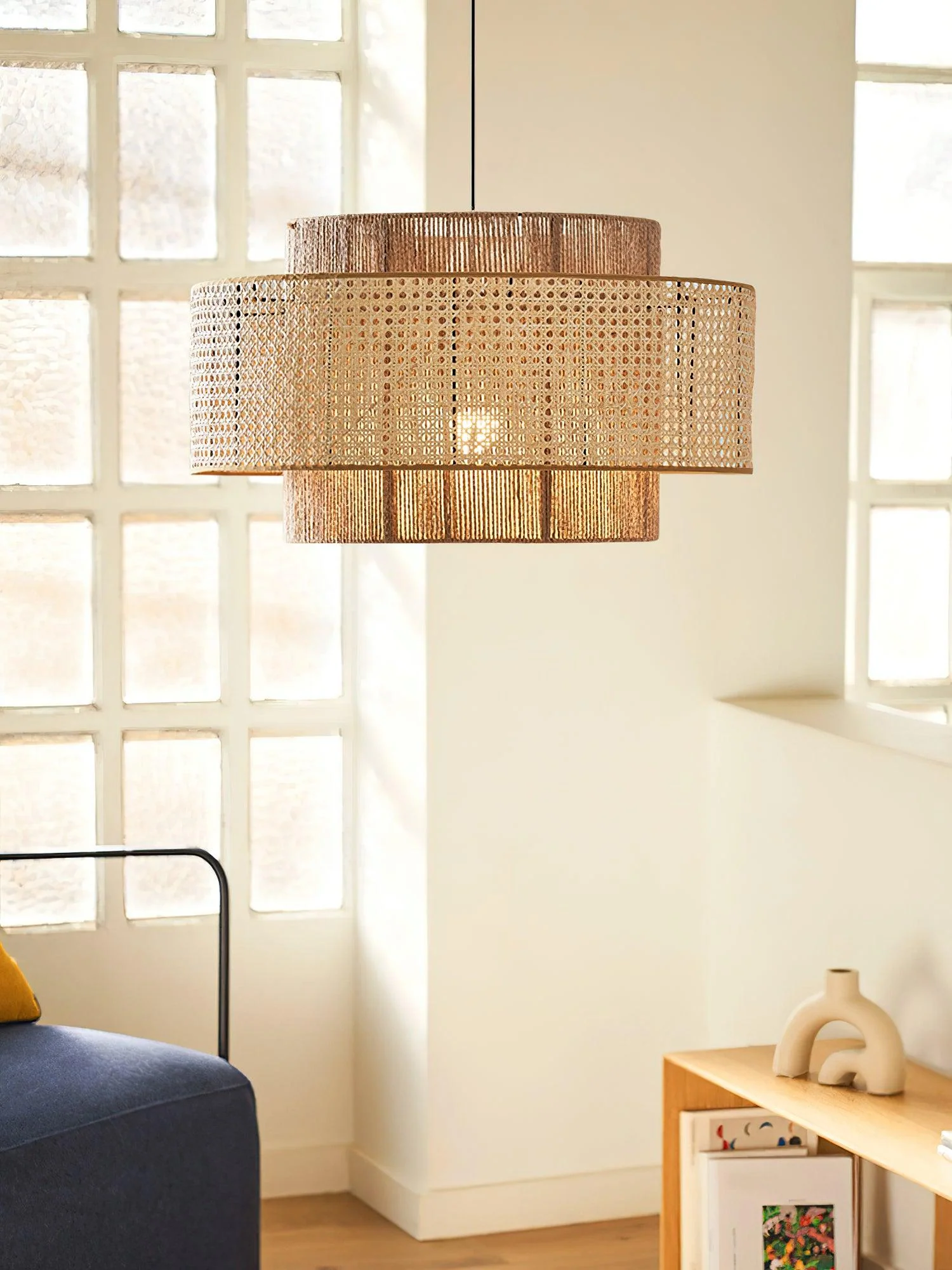 Ulshayra Concentric Rattan Pendant Light - Image 16