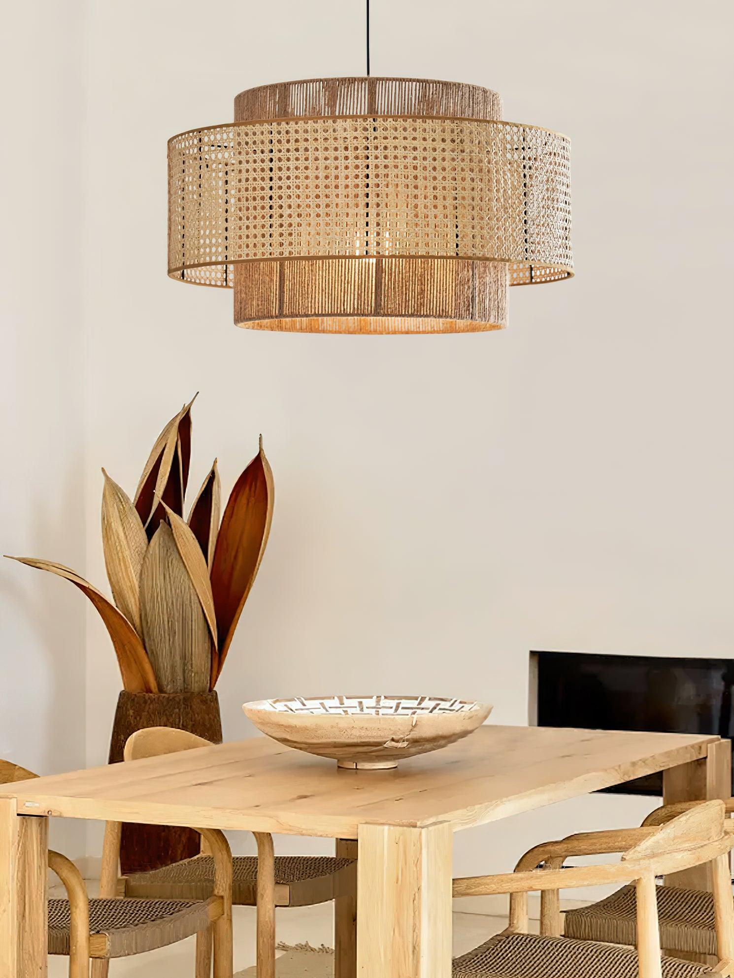 Ulshayra Concentric Rattan Pendant Light - Image 31