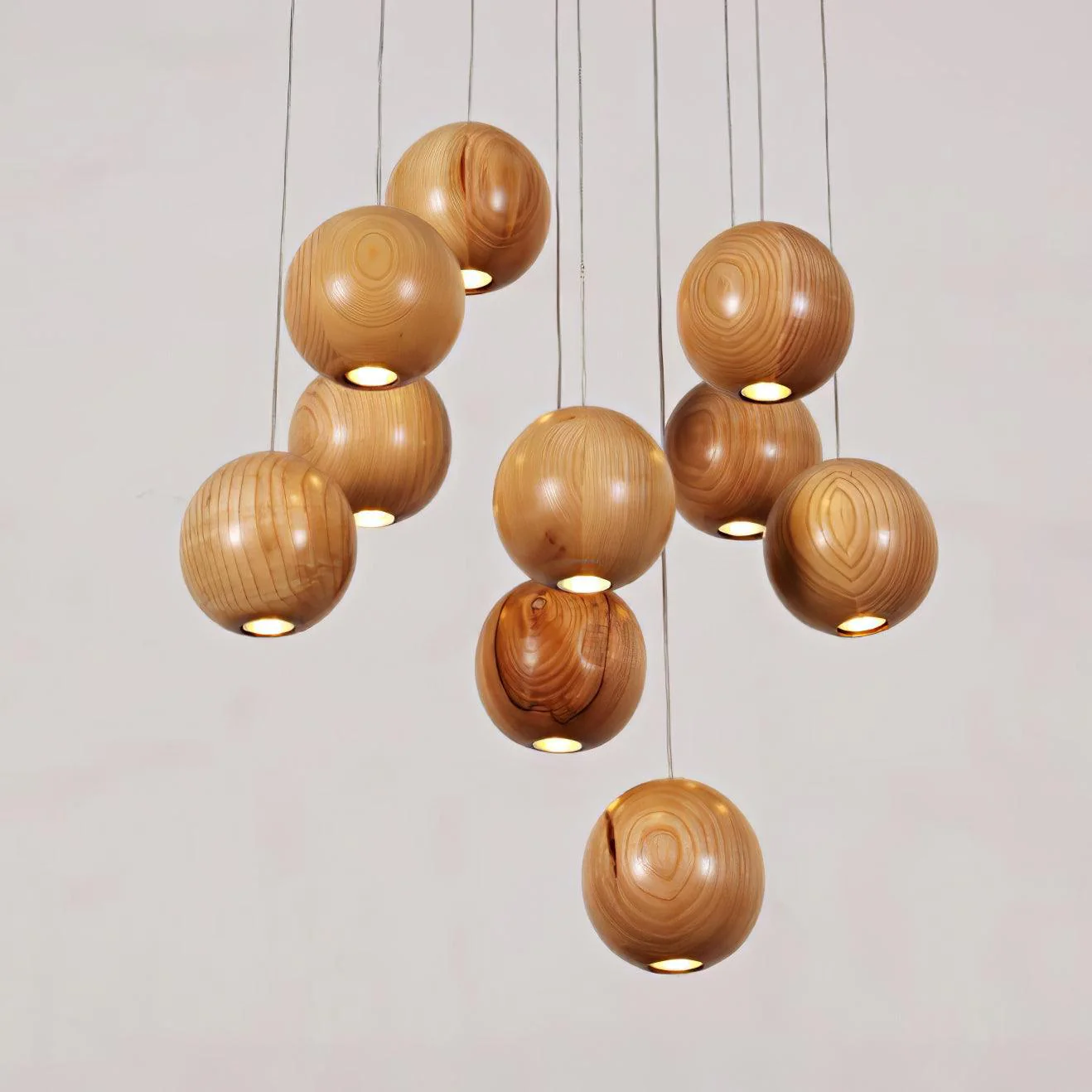 Ulvararis Nordic Orb Sphere Cluster Wooden Pendant Light - Image 27
