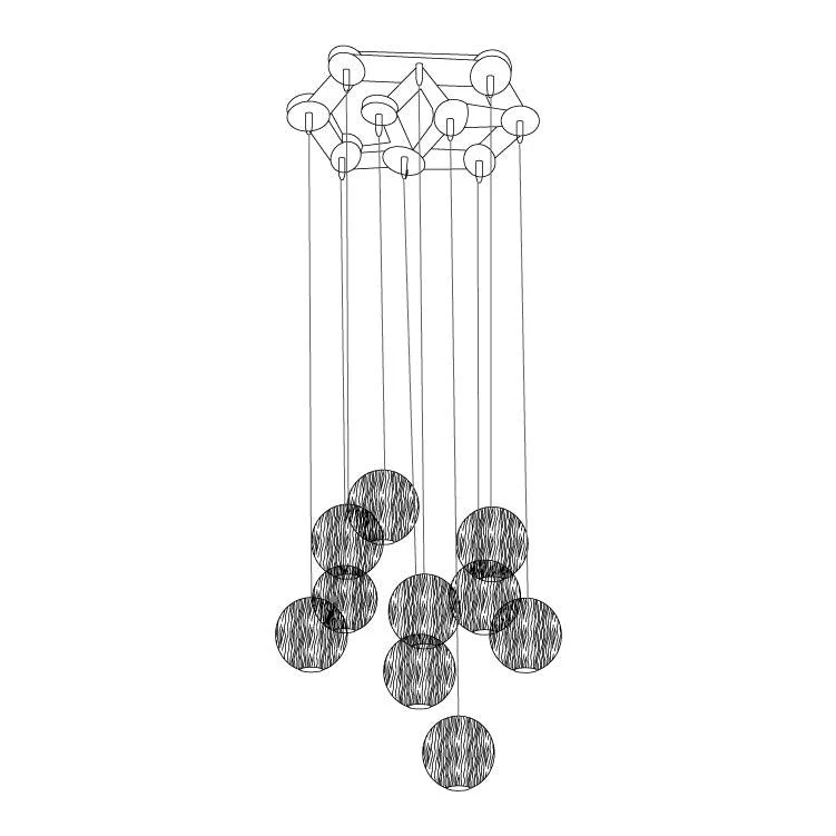 Ulvararis Nordic Orb Sphere Cluster Wooden Pendant Light - Image 7