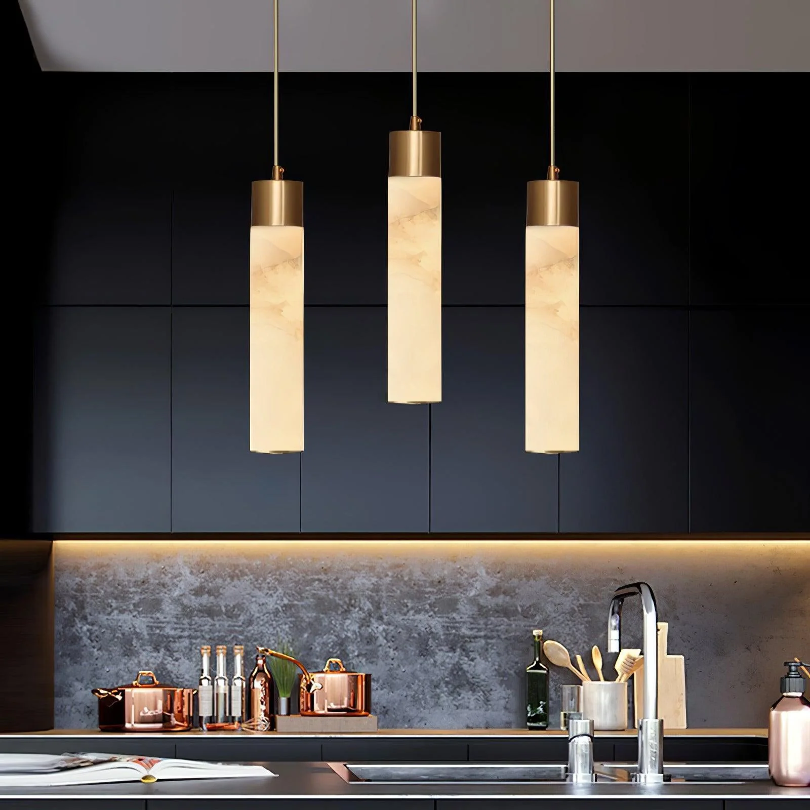 Cylinder Alabaster Pendant Light - Image 26