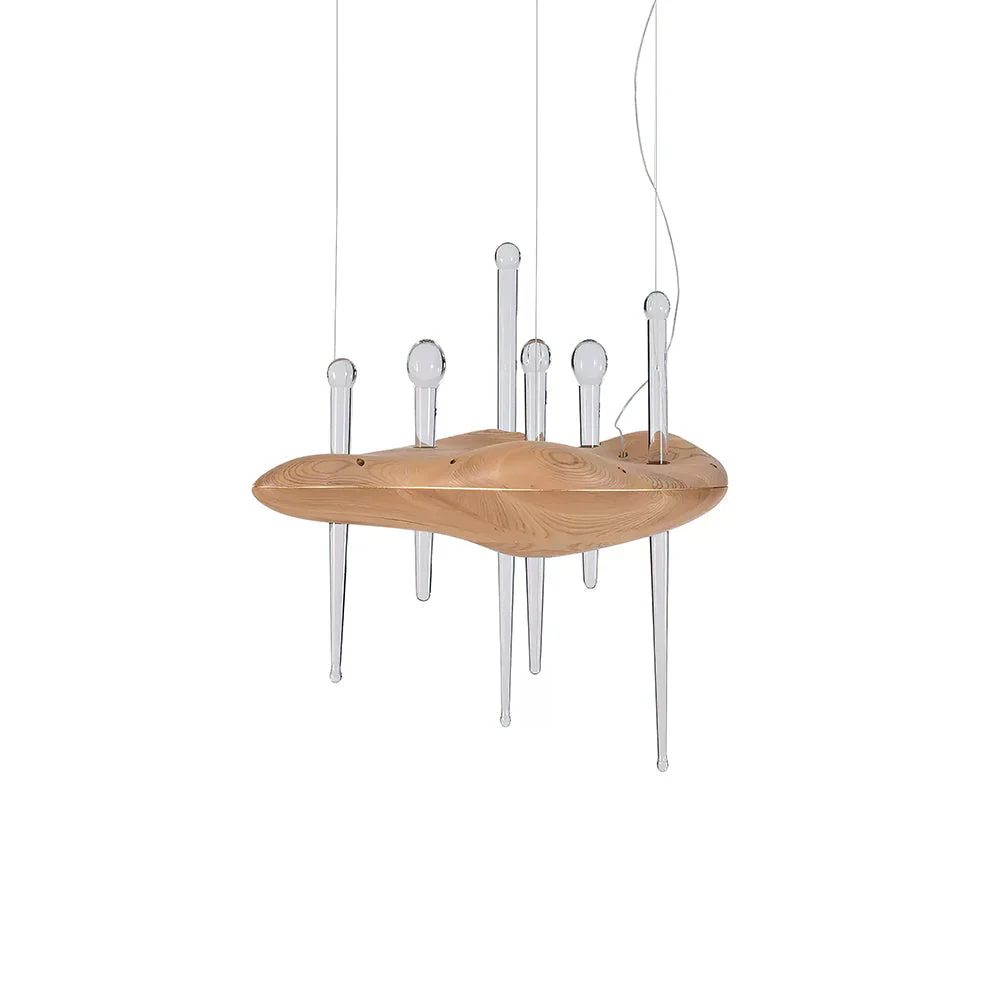 Umare Whimsical Oak Glass Pendant Light - Image 6