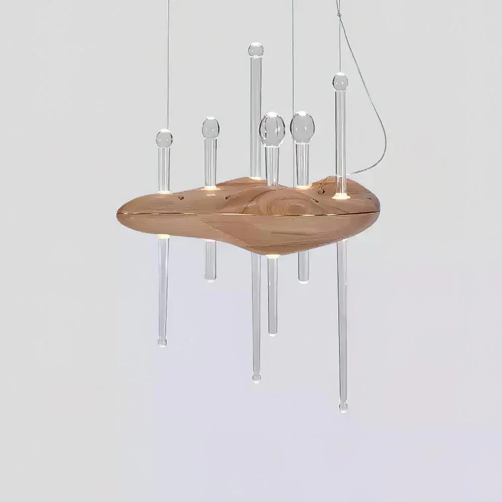Umare Whimsical Oak Glass Pendant Light - Image 7
