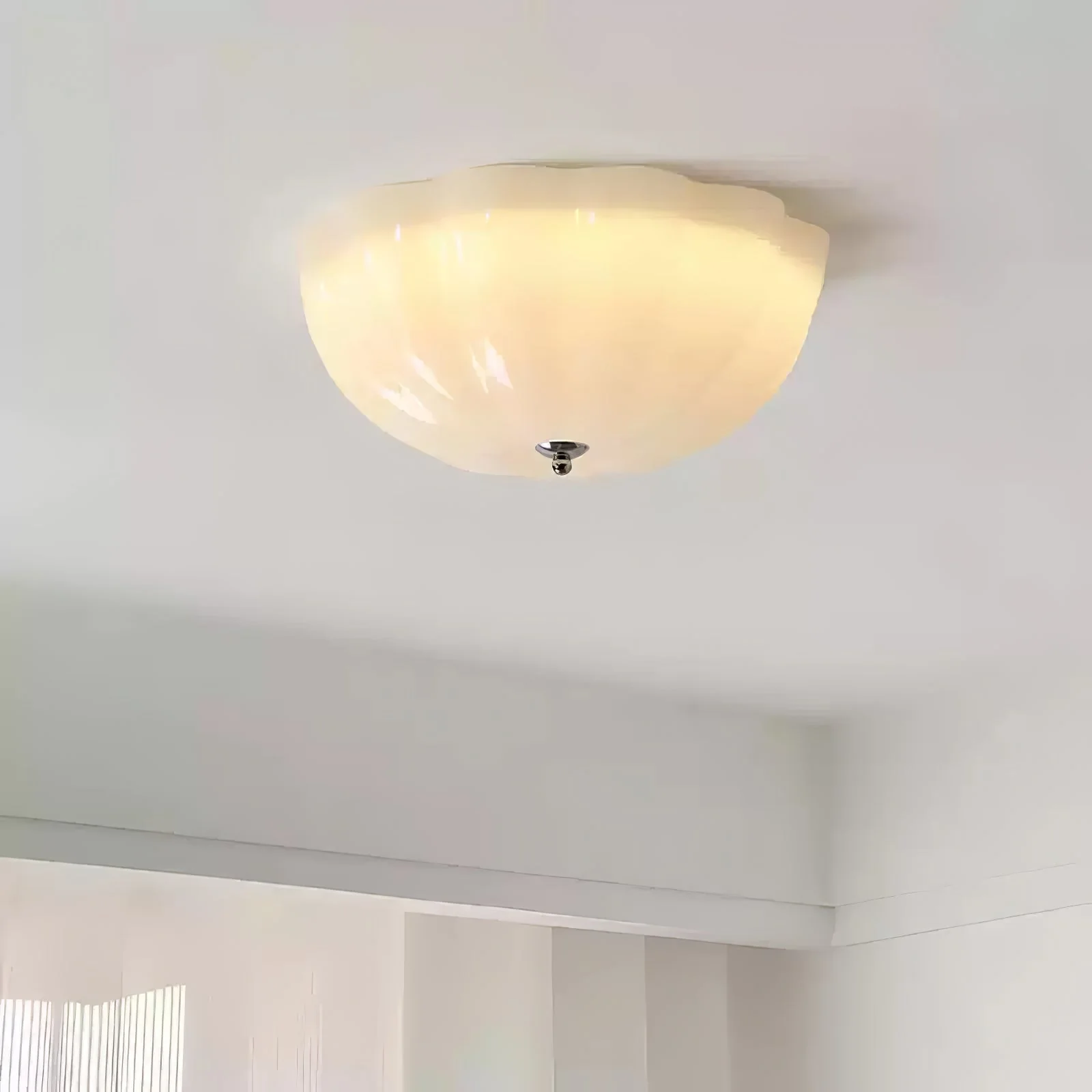 Uphaara Modern Minimalist Opal Shell Glass Ceiling Lamp - Image 23