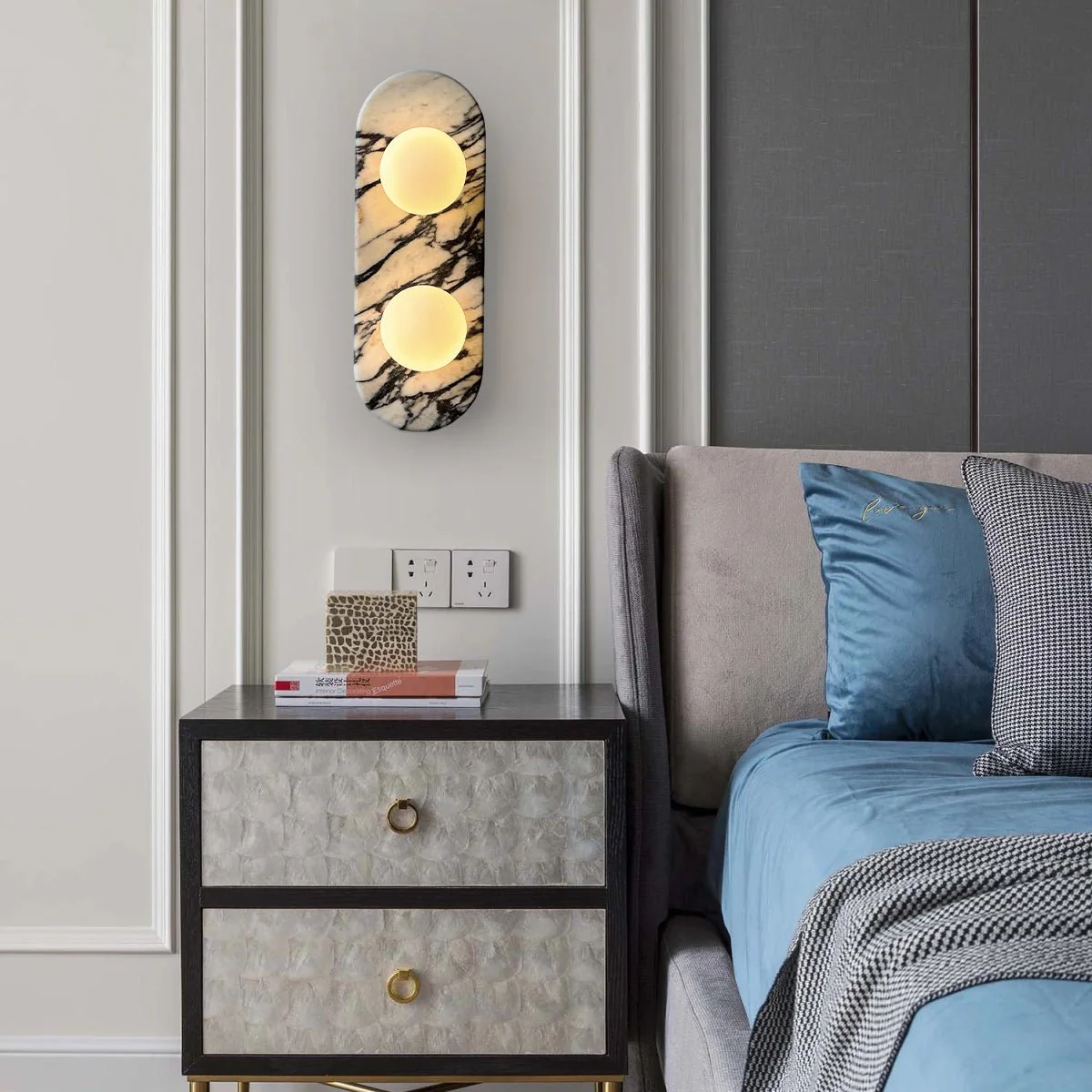Utheisra Elegance Unique Glass Marble Wall Lamp - Image 9