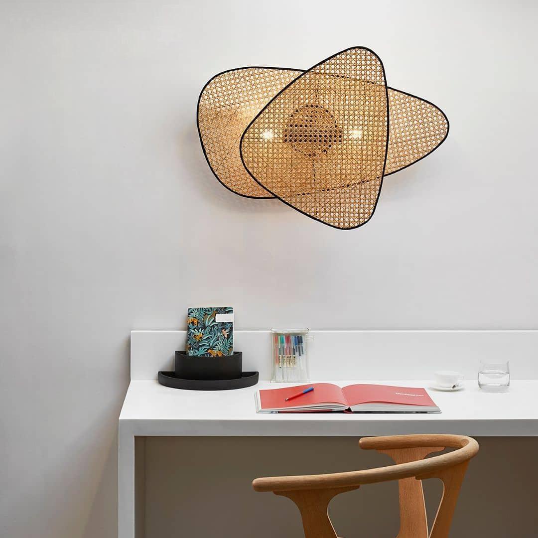 Uvelan Art Natural Cannage Bamboo Sconce Wall lamp - Image 2