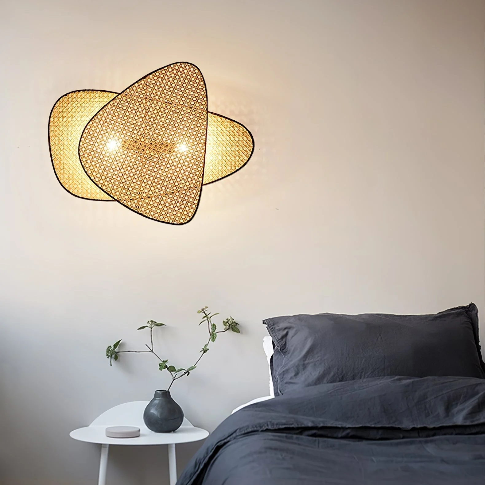 Uvelan Art Natural Cannage Bamboo Sconce Wall lamp - Image 40