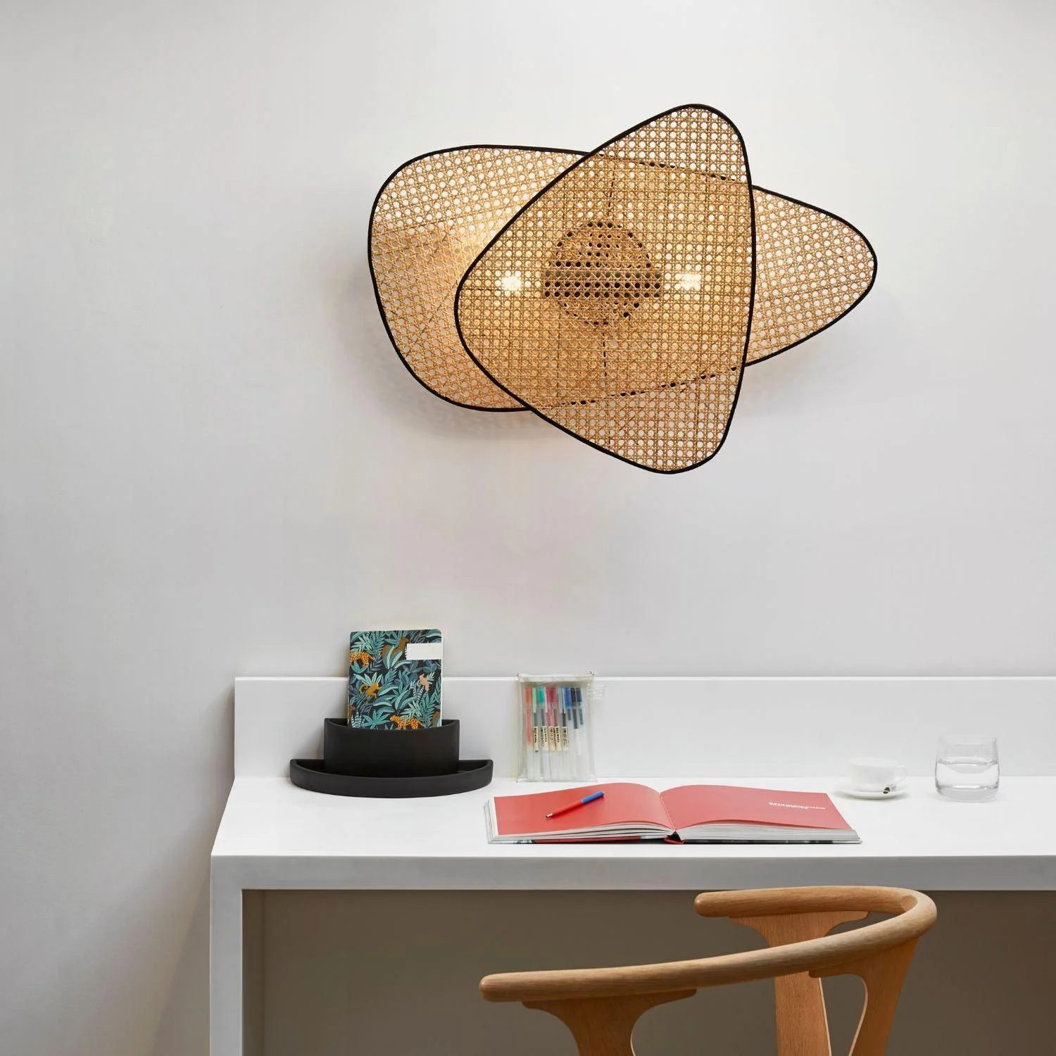 Uvelan Art Natural Cannage Bamboo Sconce Wall lamp - Image 42
