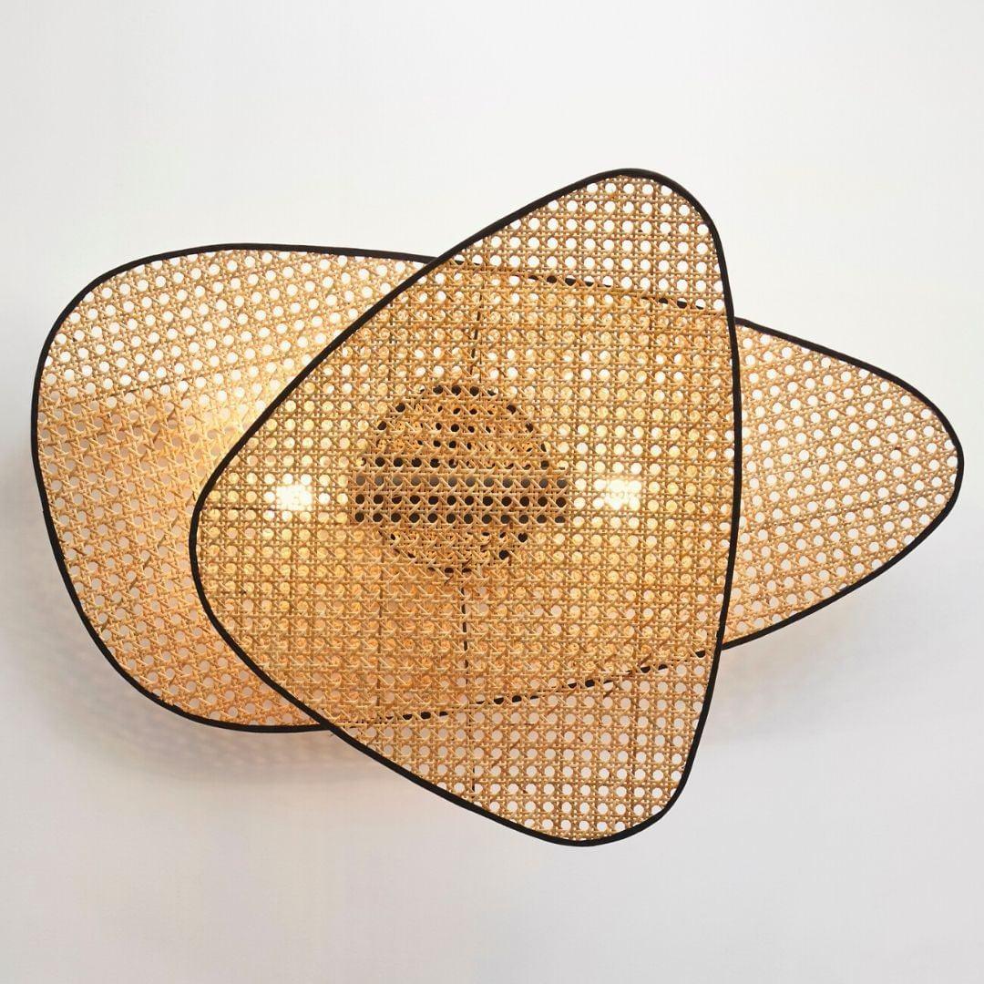 Uvelan Art Natural Cannage Bamboo Sconce Wall lamp - Image 50
