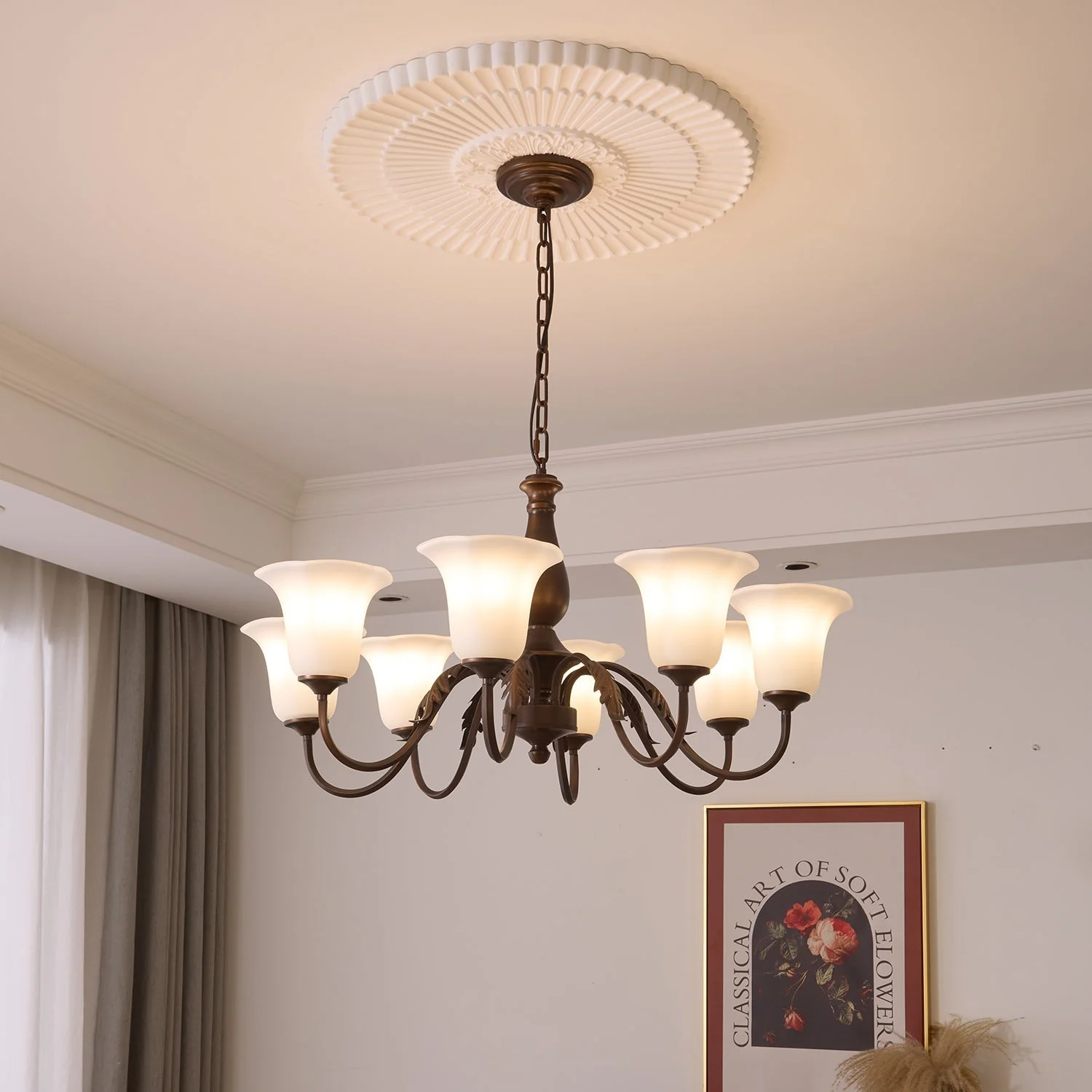 Uveleth Traditional Elegance Glass Chandelier - Image 16