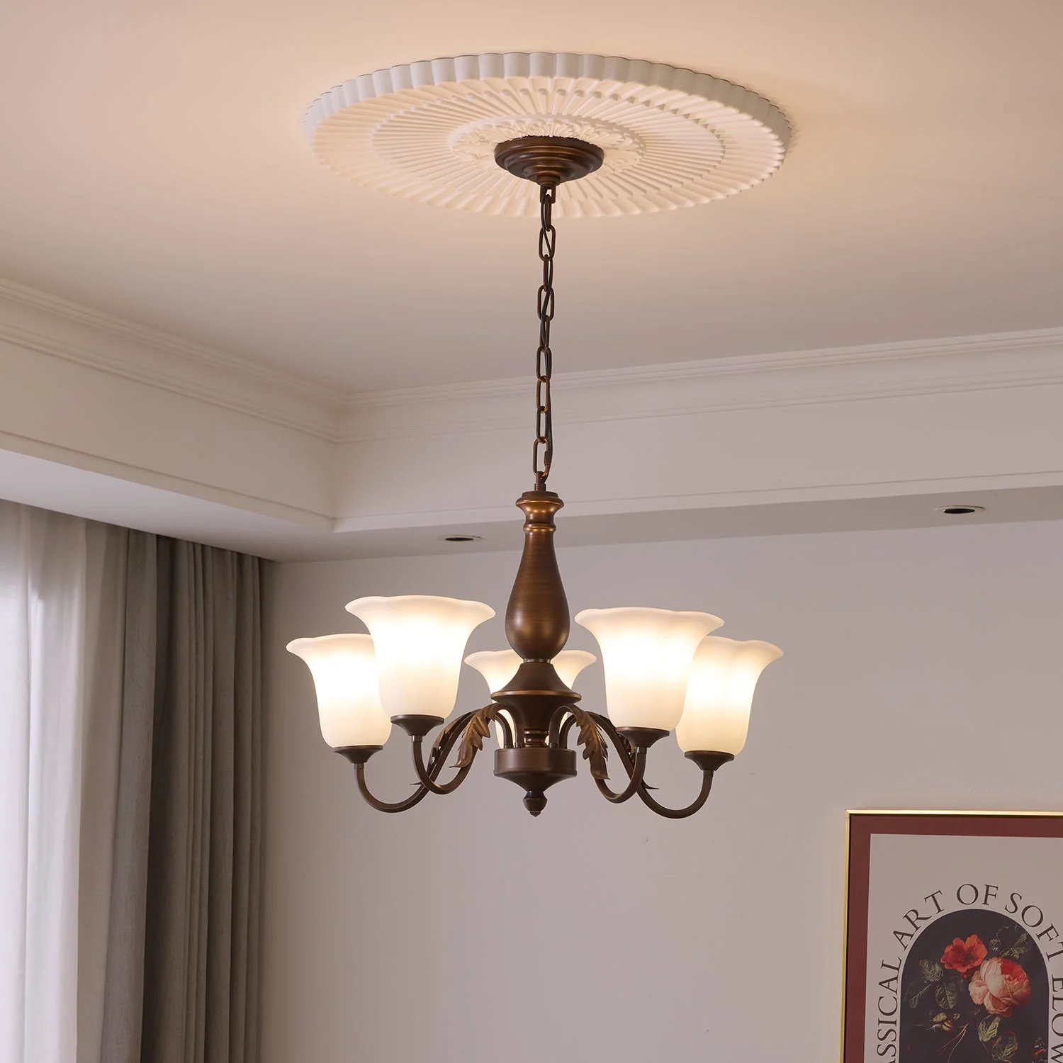 Uveleth Traditional Elegance Glass Chandelier - Image 18