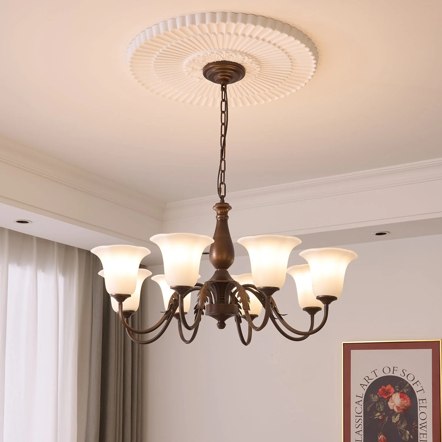 Uveleth Traditional Elegance Glass Chandelier - Image 4