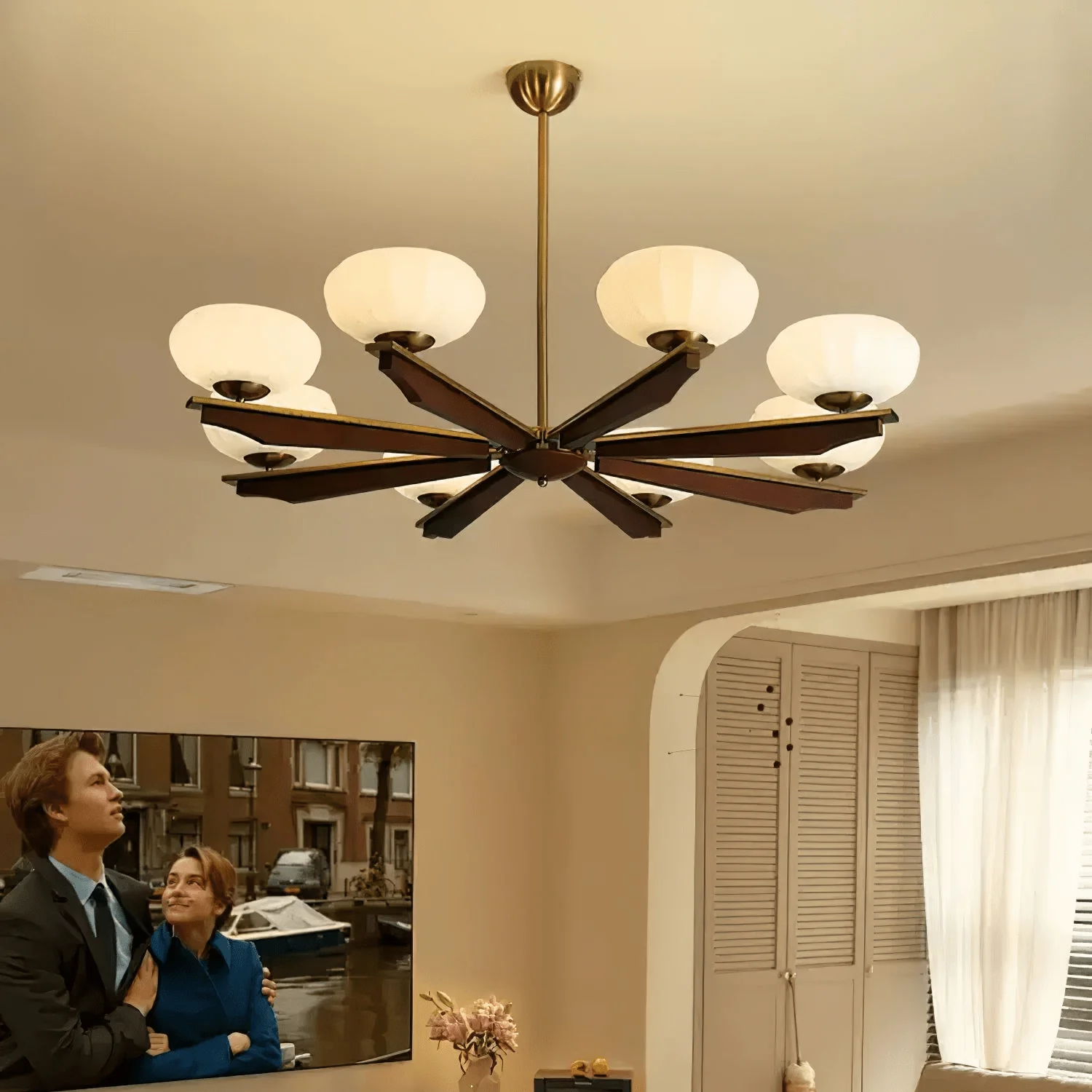 Uzoror Traditional Elegance Vintage Wood Chandelier - Image 16