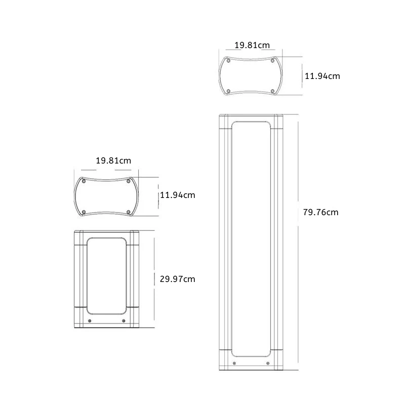 Vaessa Square LED Minimalist Outdoor Bollard Light - Image 8
