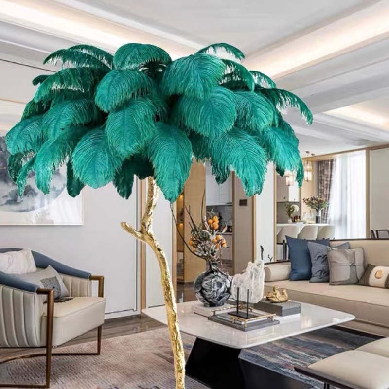 O'Moore Nordic Luxury Unique Ostrich Feather Floor Lamp/Table Lamp - Image 15