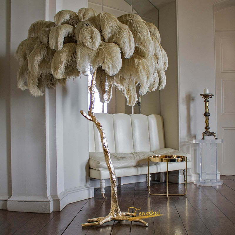 O'Moore Nordic Luxury Unique Ostrich Feather Floor Lamp/Table Lamp - Image 23