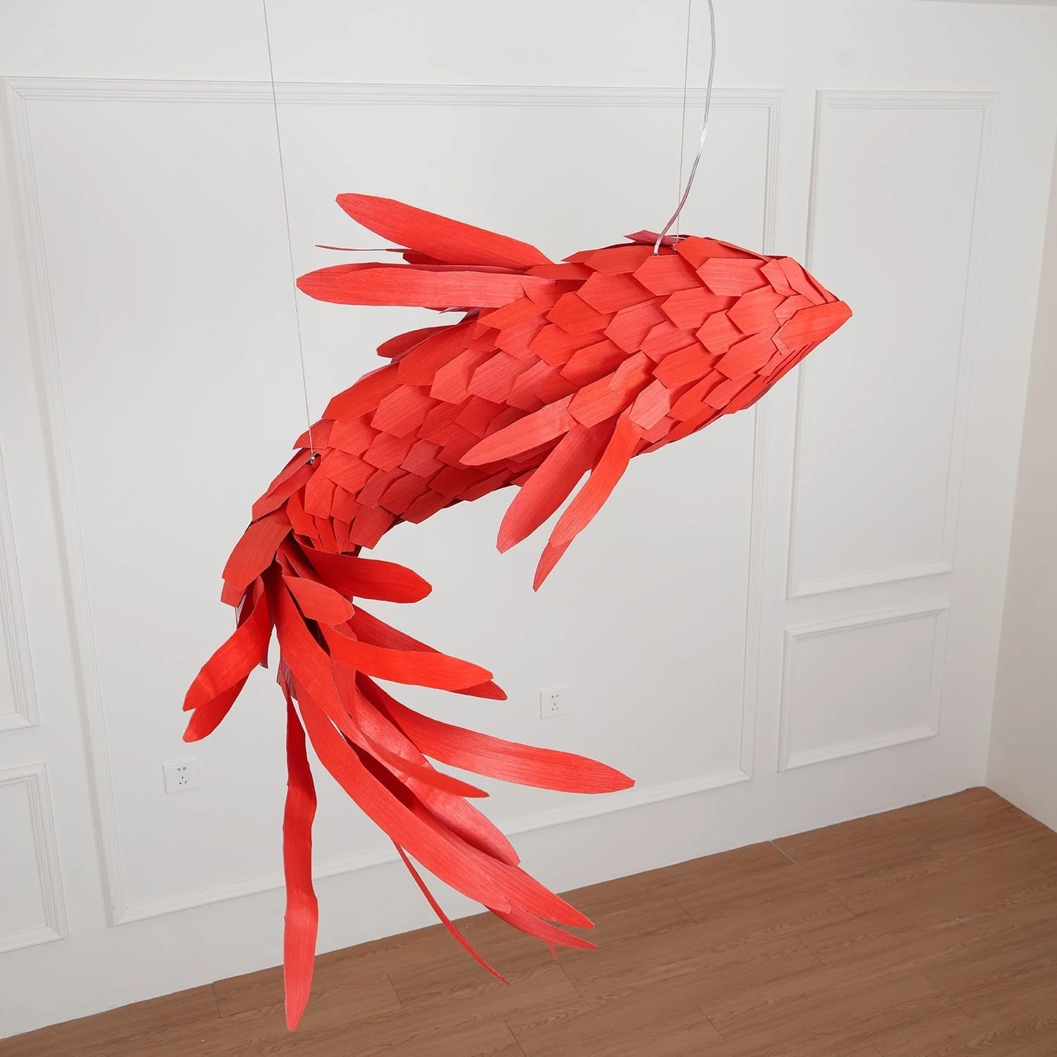 Vamararae Crimson Swirl Koi Pendant Light - Image 16