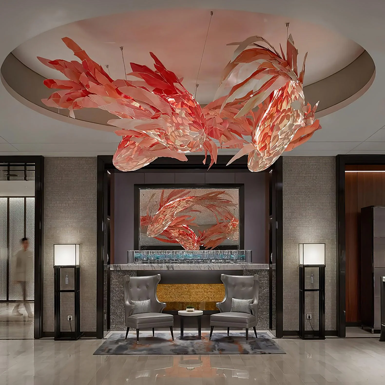Vamararae Crimson Swirl Koi Pendant Light - Image 20