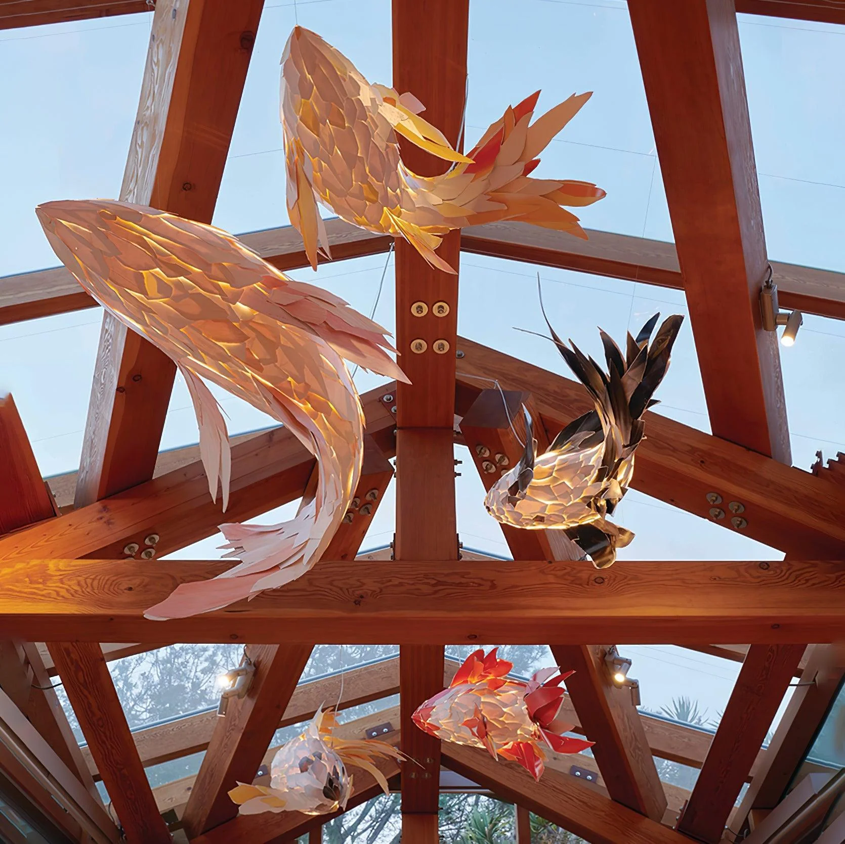 Vamararae Crimson Swirl Koi Pendant Light - Image 21