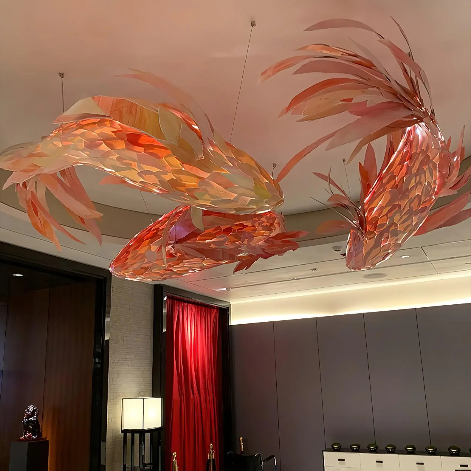Vamararae Crimson Swirl Koi Pendant Light - Image 23