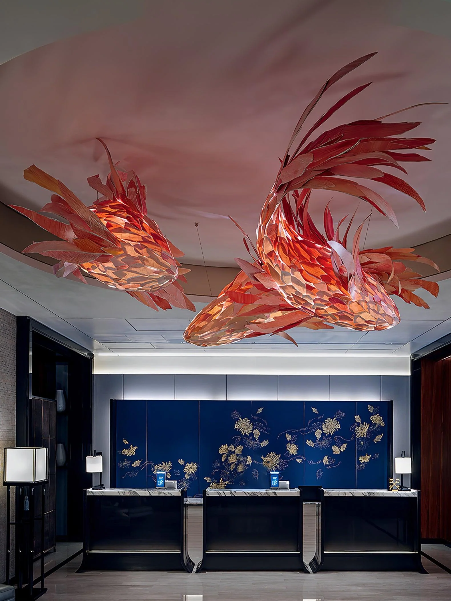 Vamararae Crimson Swirl Koi Pendant Light - Image 25