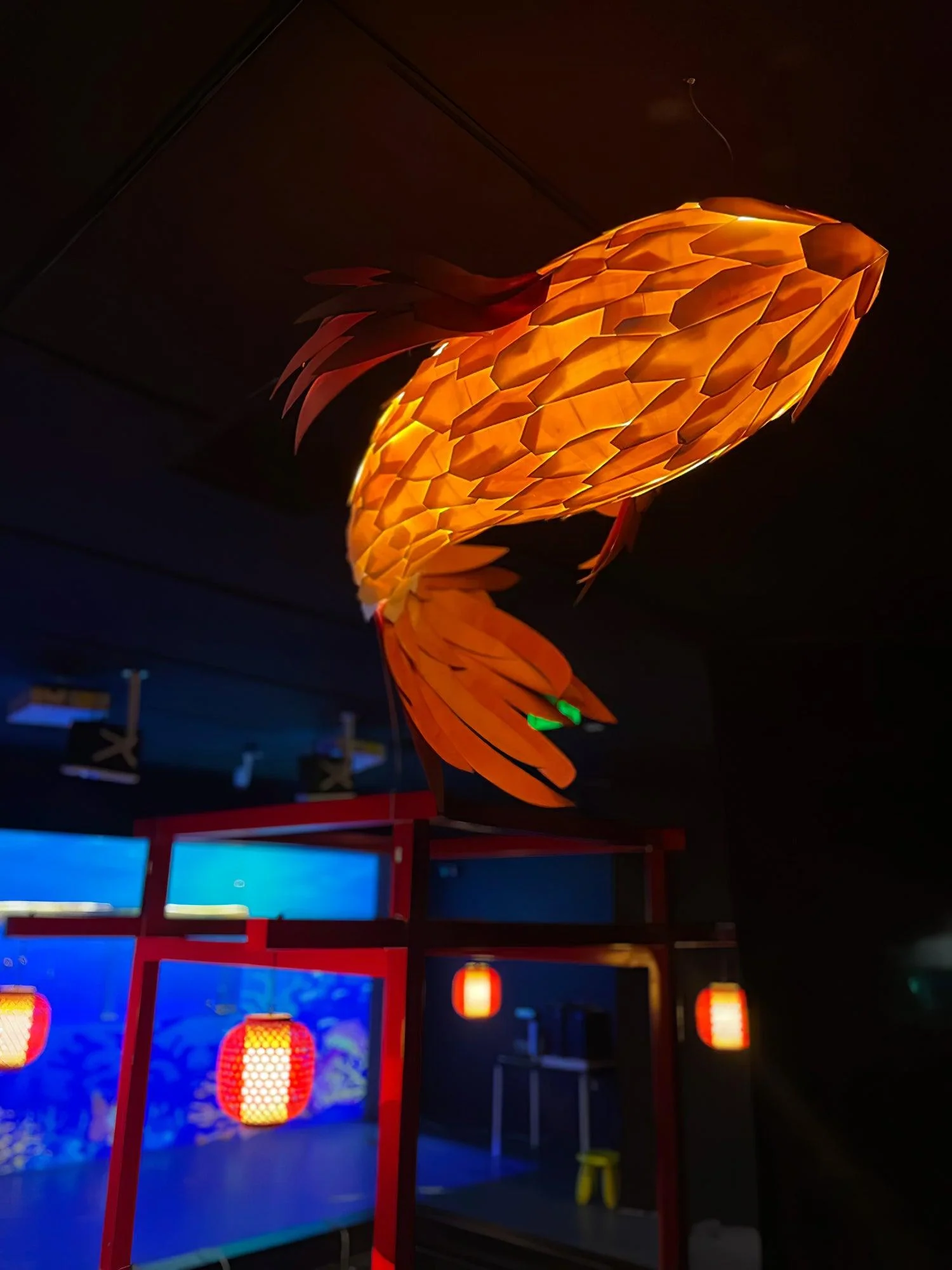 Vamararae Crimson Swirl Koi Pendant Light - Image 27