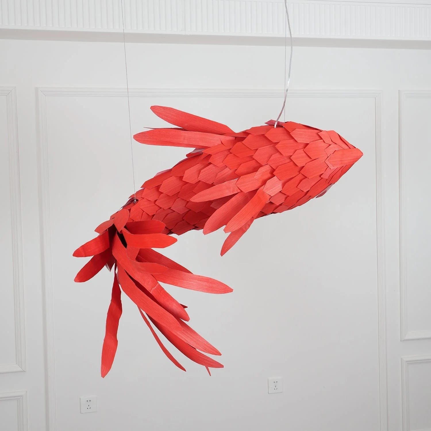 Vamararae Crimson Swirl Koi Pendant Light - Image 4