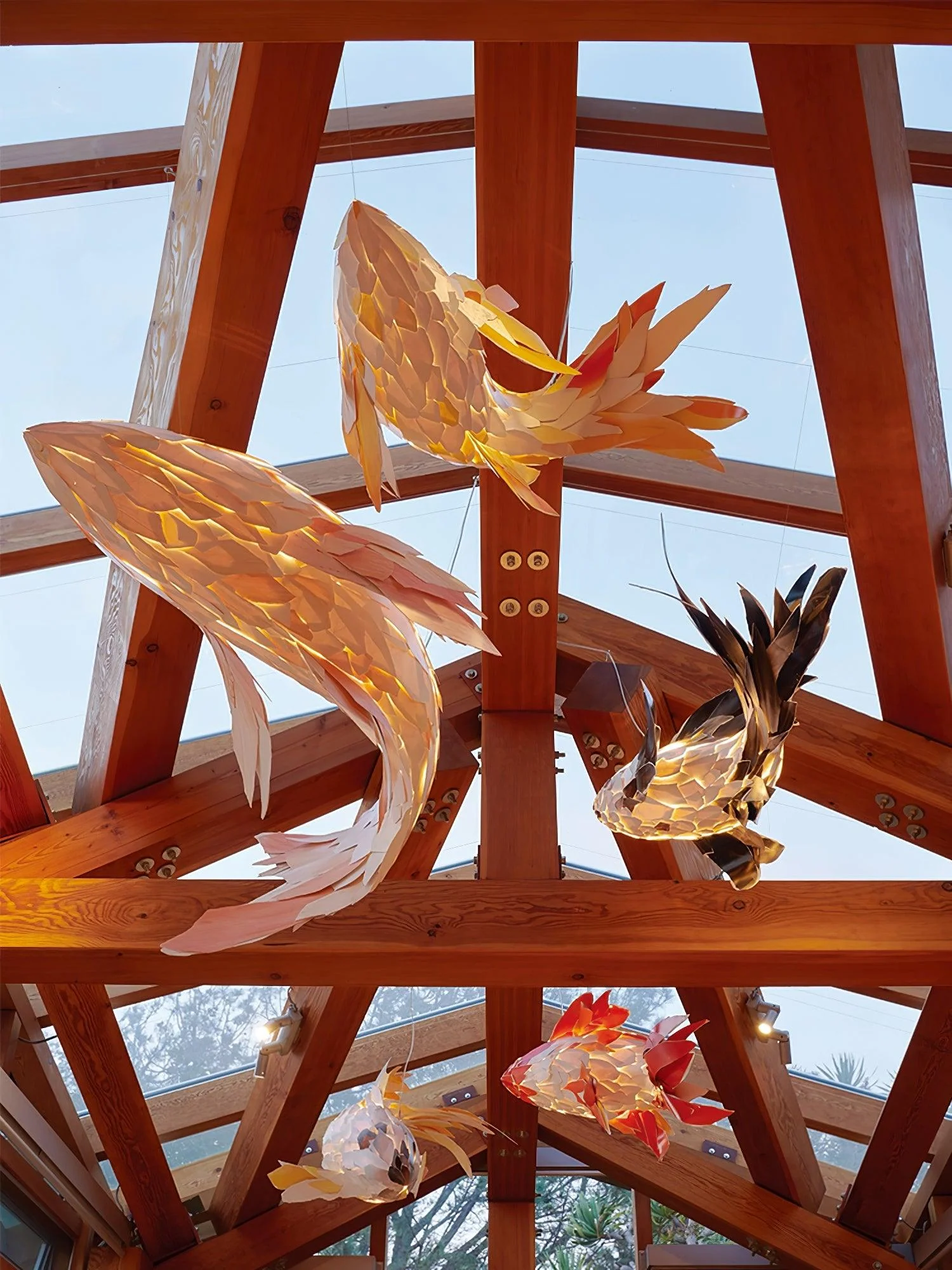 Vamararae Crimson Swirl Koi Pendant Light - Image 6