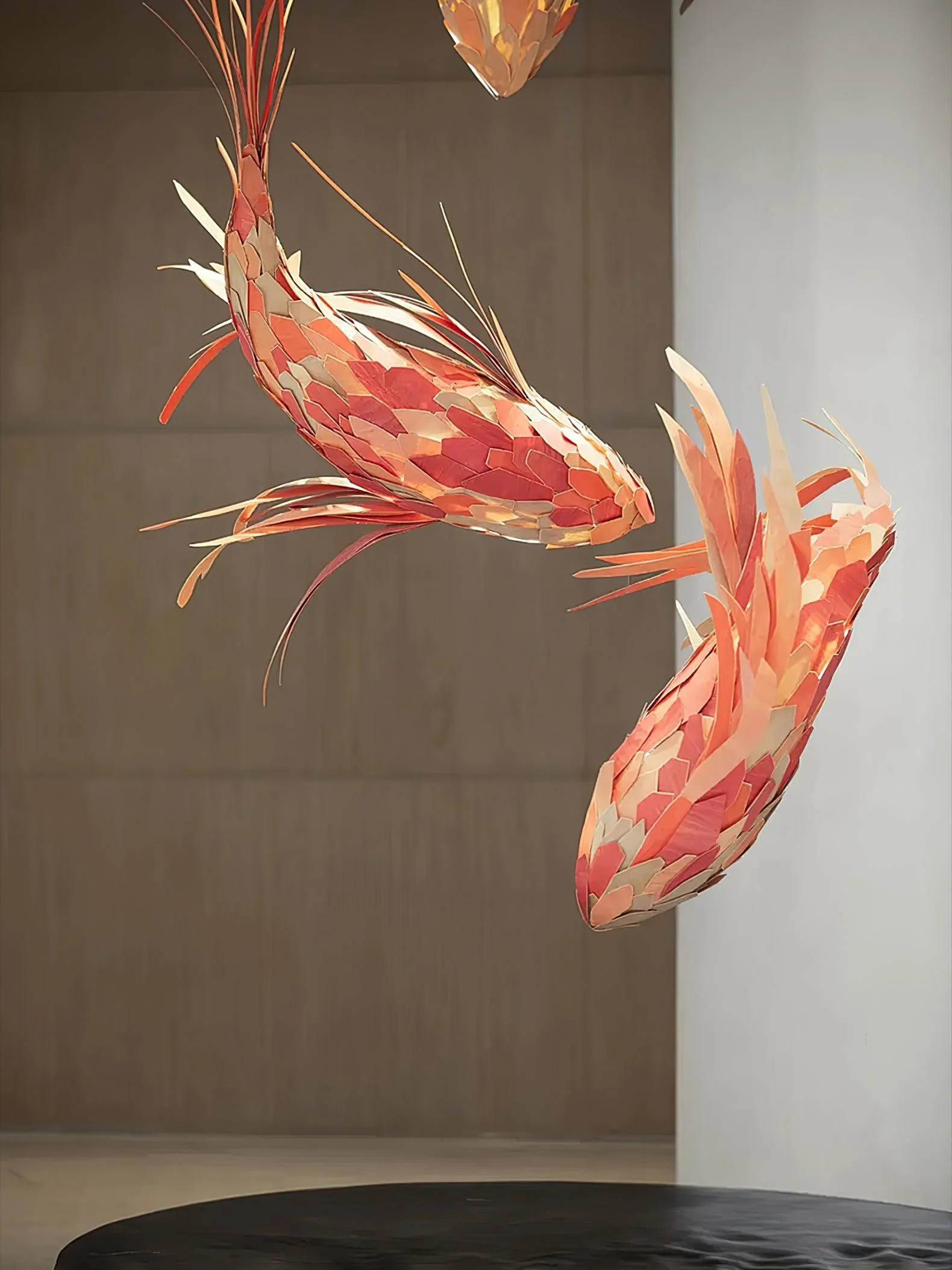 Vamararae Crimson Swirl Koi Pendant Light - Image 7