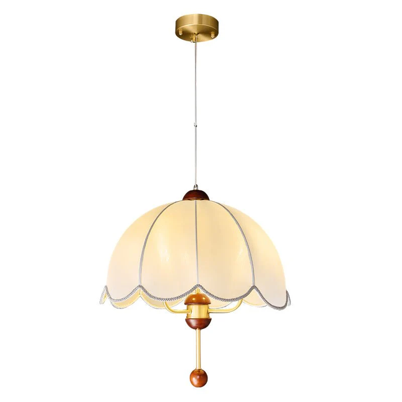 Varaeia Traditional Elegance Bloom Fabric Wood Pendant Lamp - Image 13