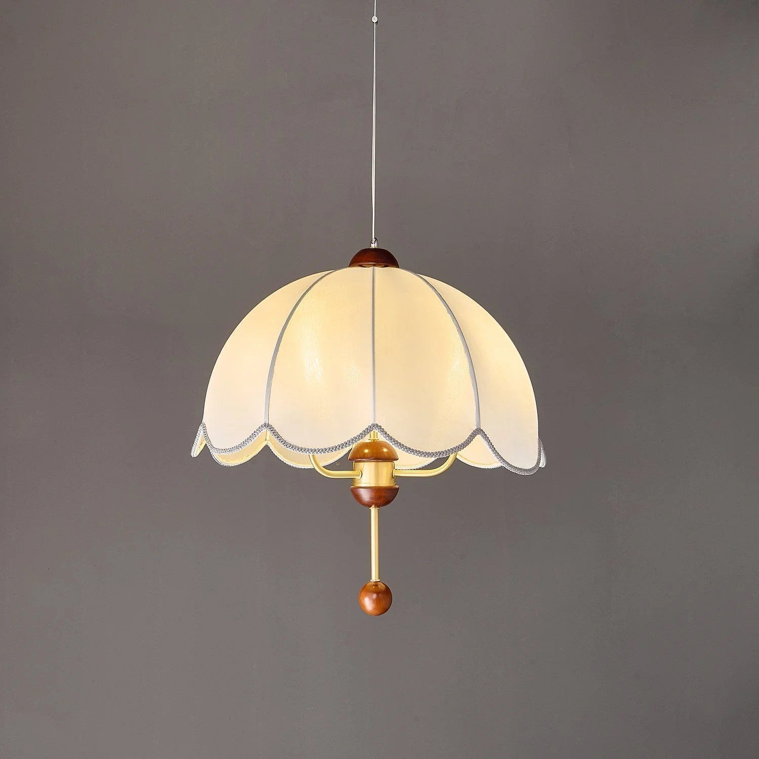 Varaeia Traditional Elegance Bloom Fabric Wood Pendant Lamp - Image 16