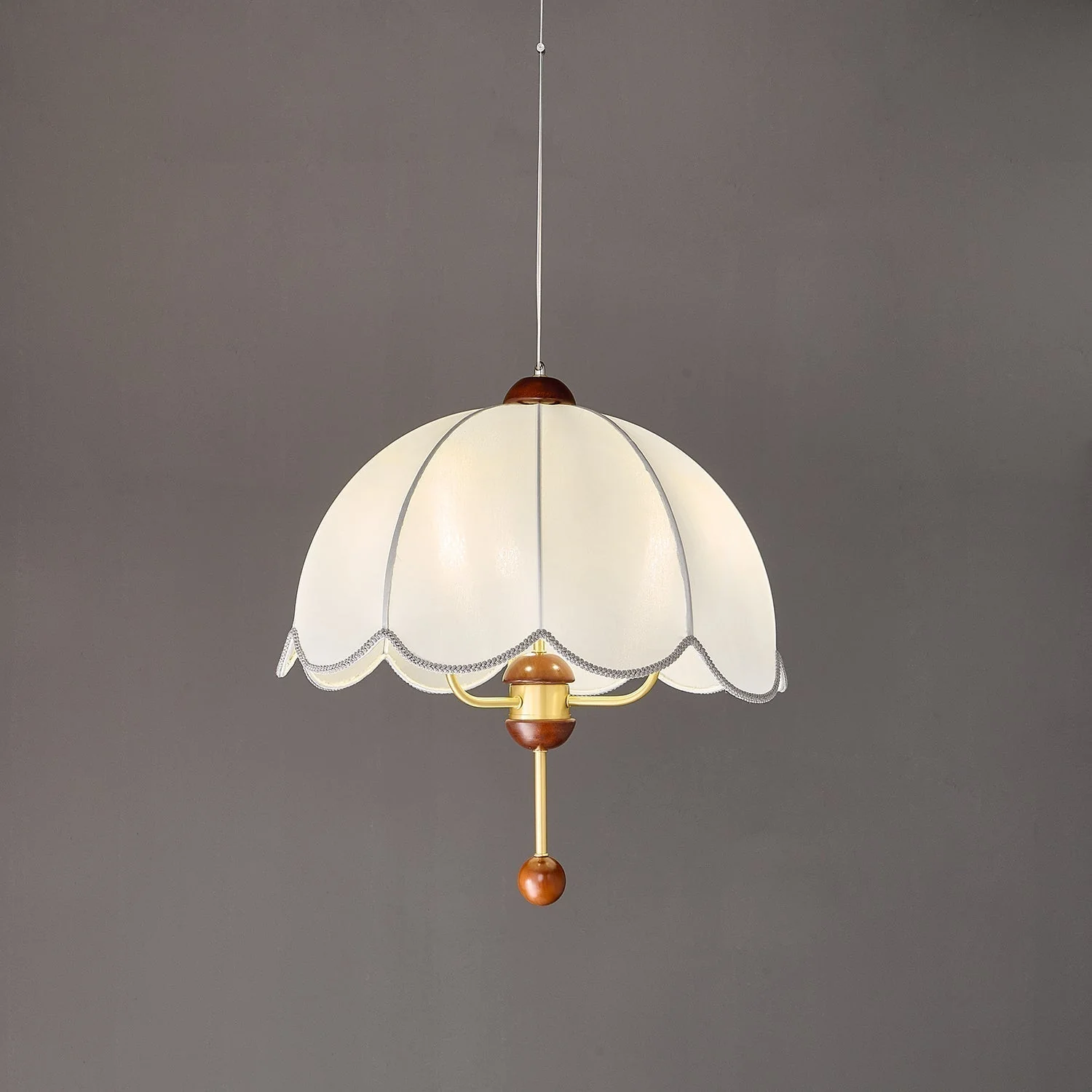 Varaeia Traditional Elegance Bloom Fabric Wood Pendant Lamp - Image 17