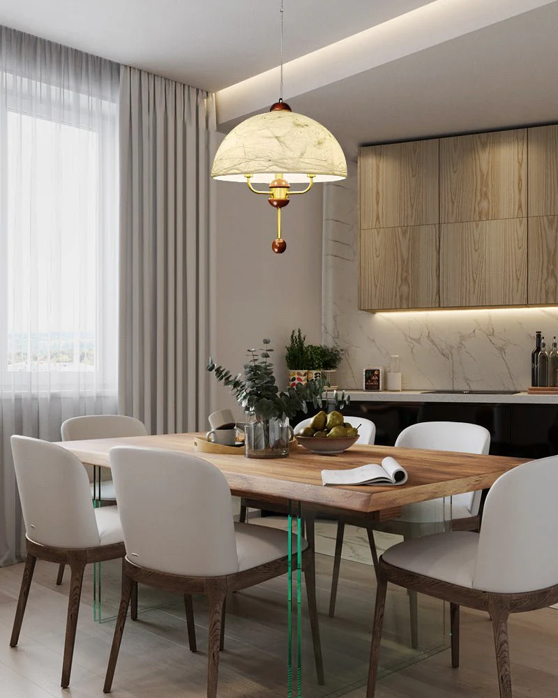 Varaeia Traditional Elegance Bloom Fabric Wood Pendant Lamp - Image 26