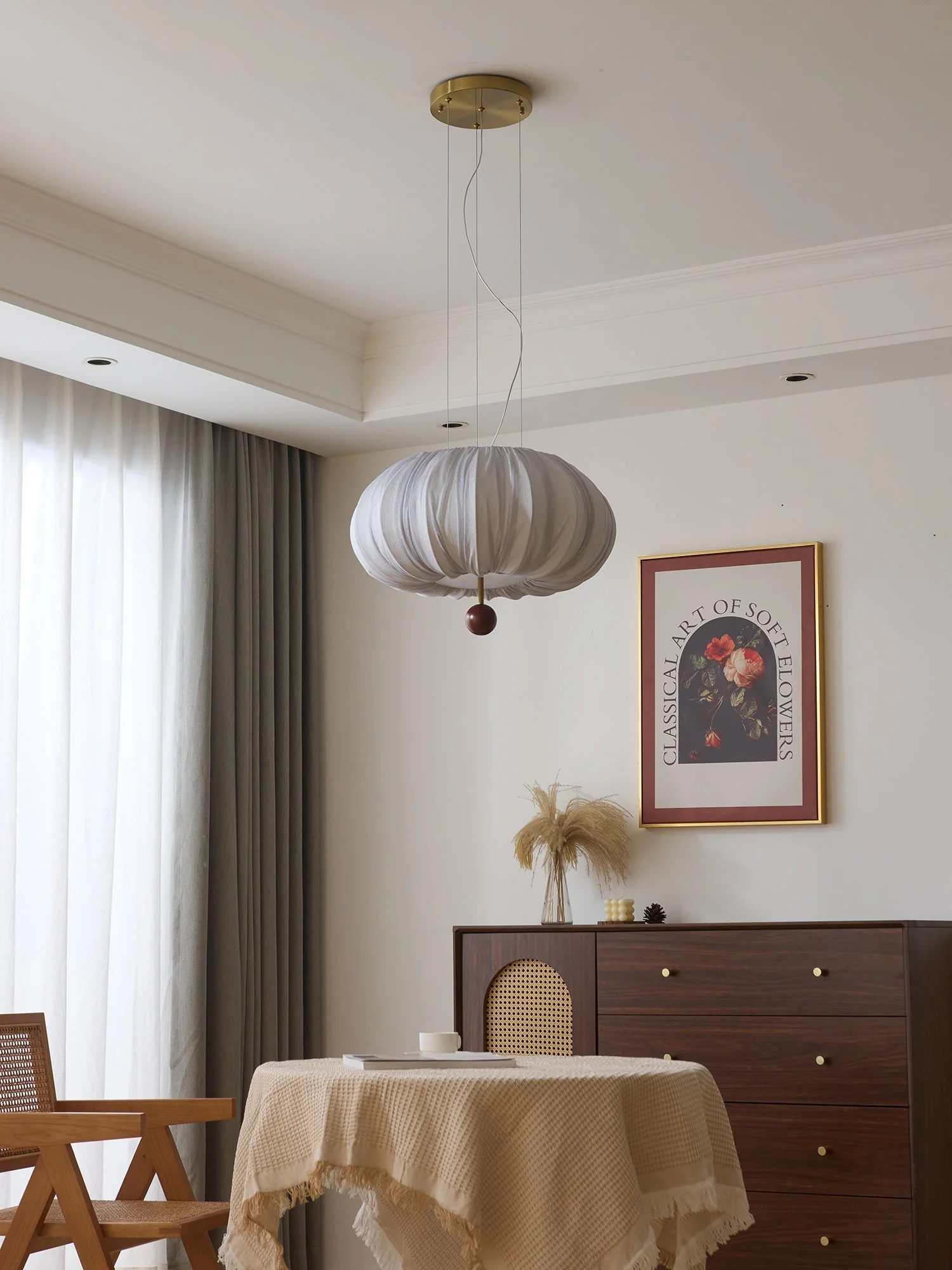 Vasilen Premium Nordic Art Balloon Wood Fabric Ceiling Light - Image 10