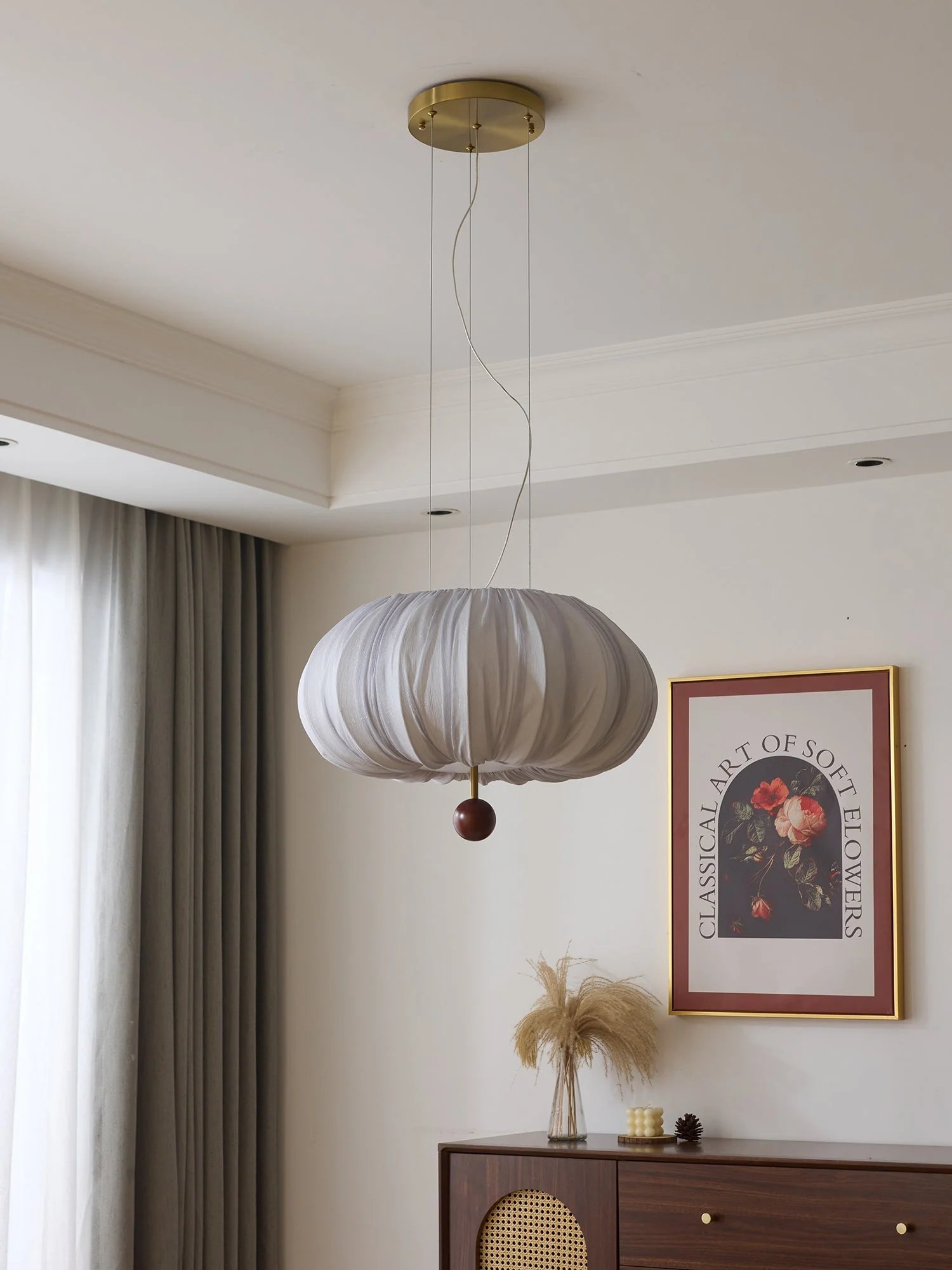 Vasilen Premium Nordic Art Balloon Wood Fabric Ceiling Light - Image 11