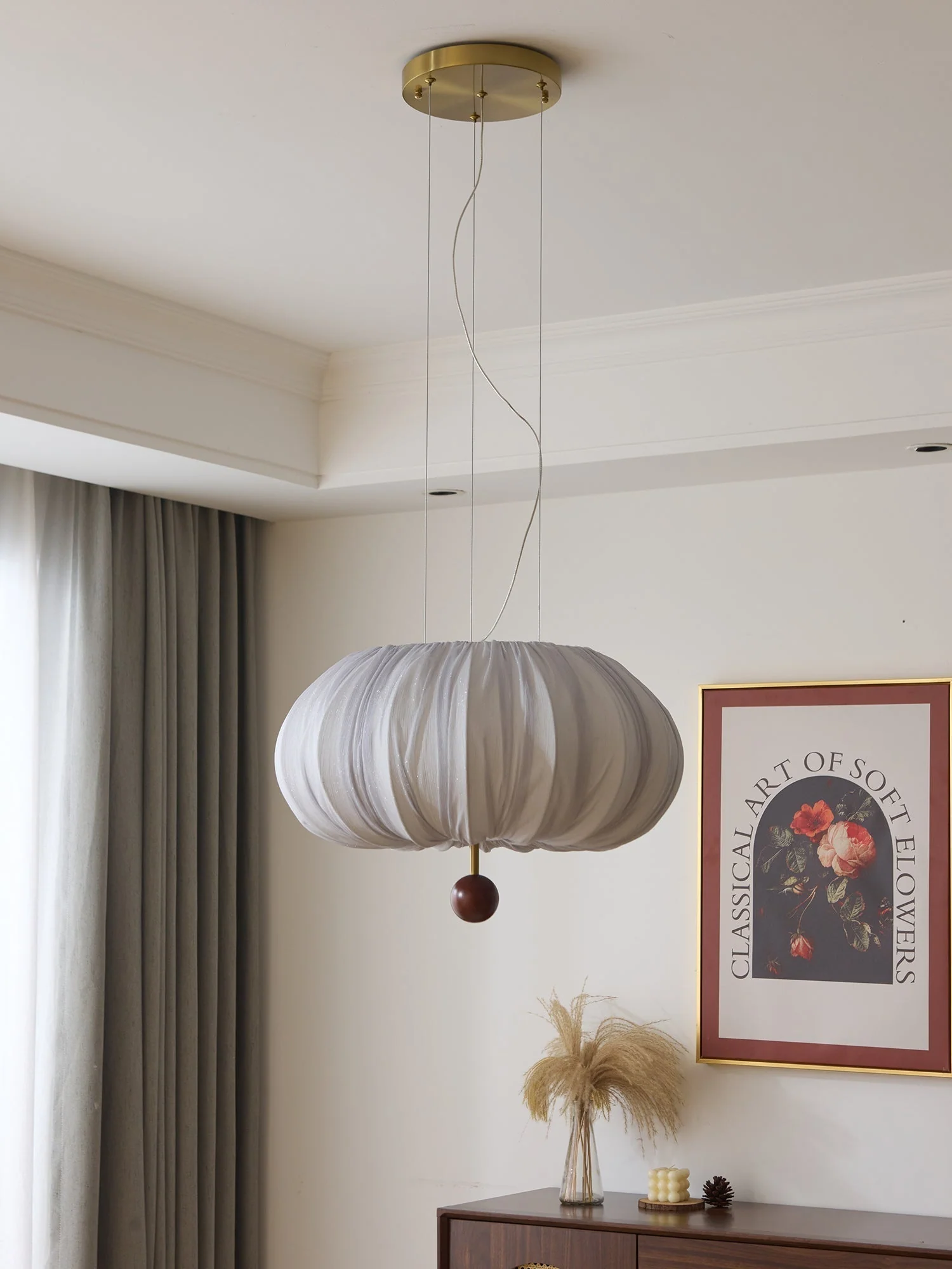 Vasilen Premium Nordic Art Balloon Wood Fabric Ceiling Light - Image 13