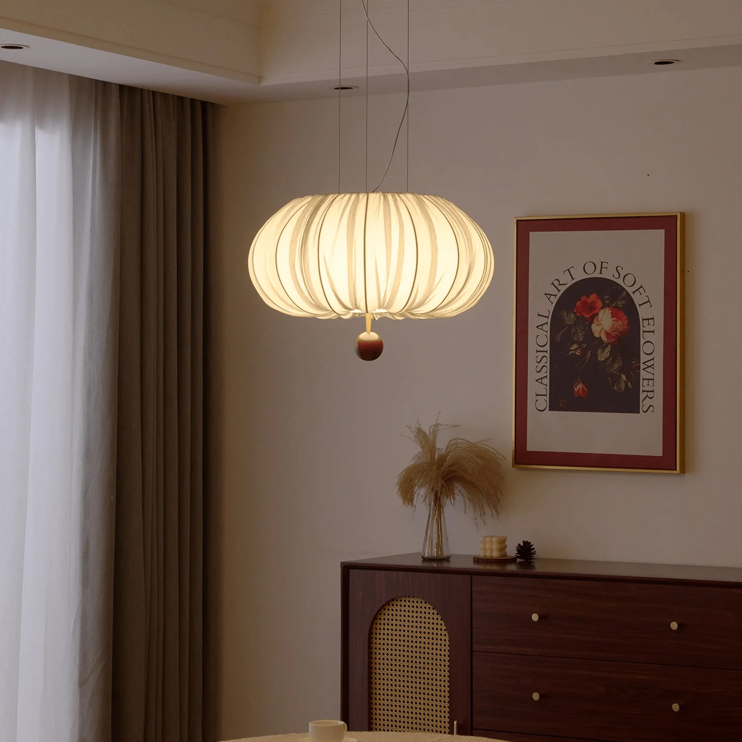 Vasilen Premium Nordic Art Balloon Wood Fabric Ceiling Light - Image 16