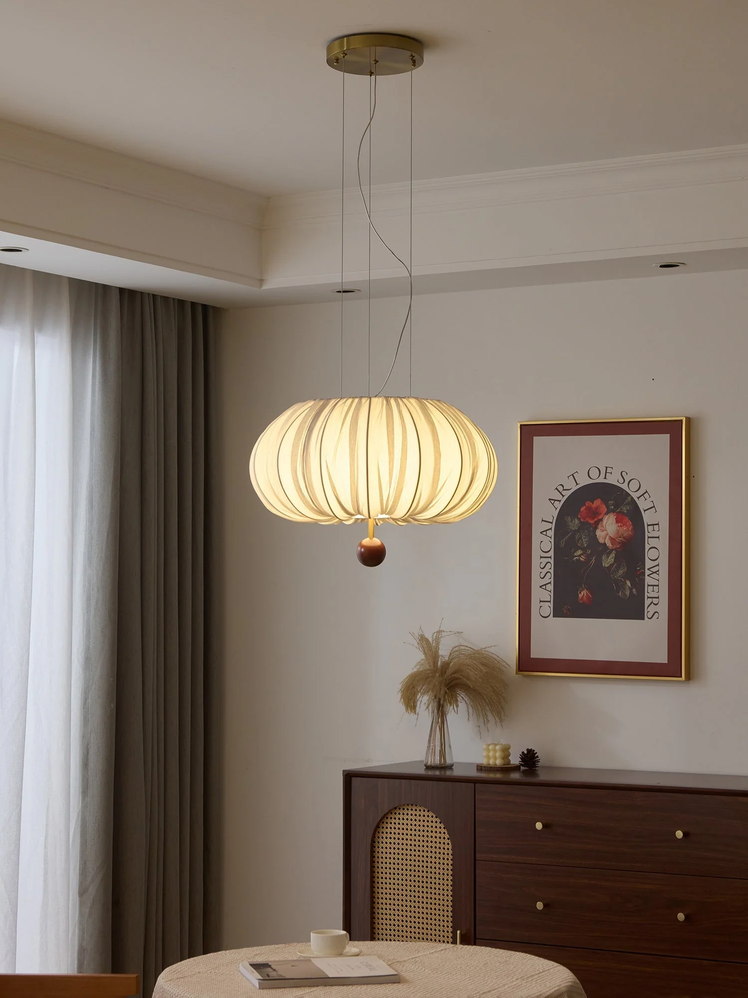 Vasilen Premium Nordic Art Balloon Wood Fabric Ceiling Light - Image 2