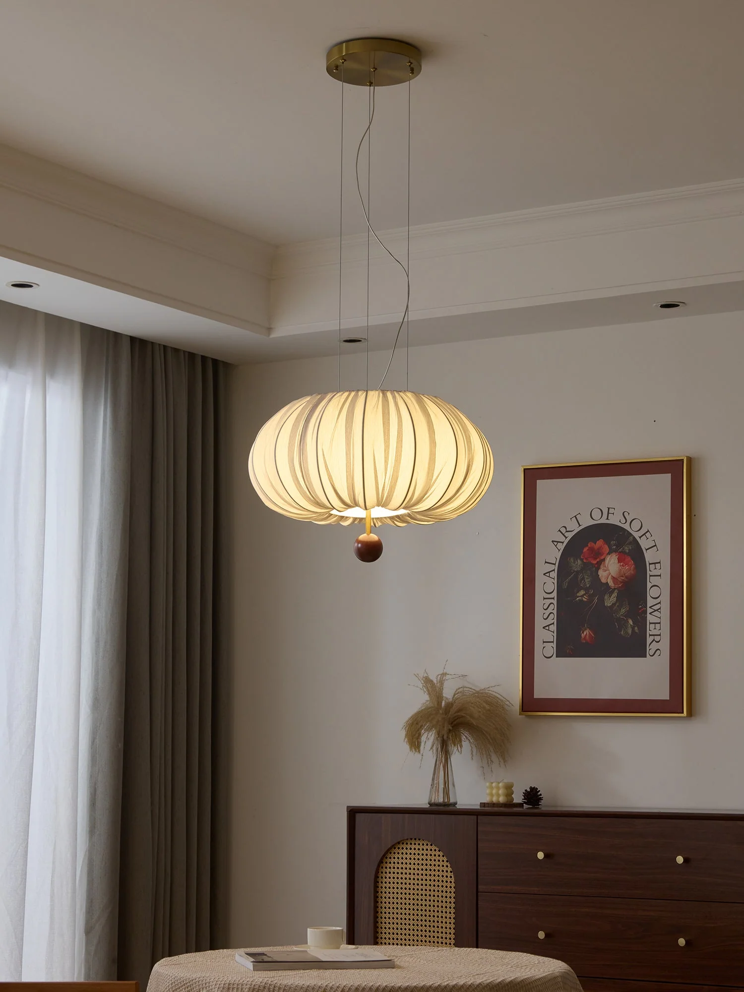 Vasilen Premium Nordic Art Balloon Wood Fabric Ceiling Light - Image 28