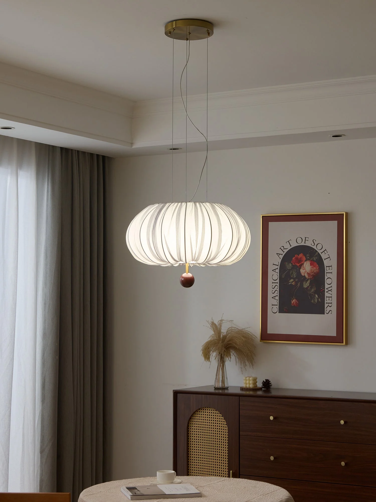 Vasilen Premium Nordic Art Balloon Wood Fabric Ceiling Light - Image 29