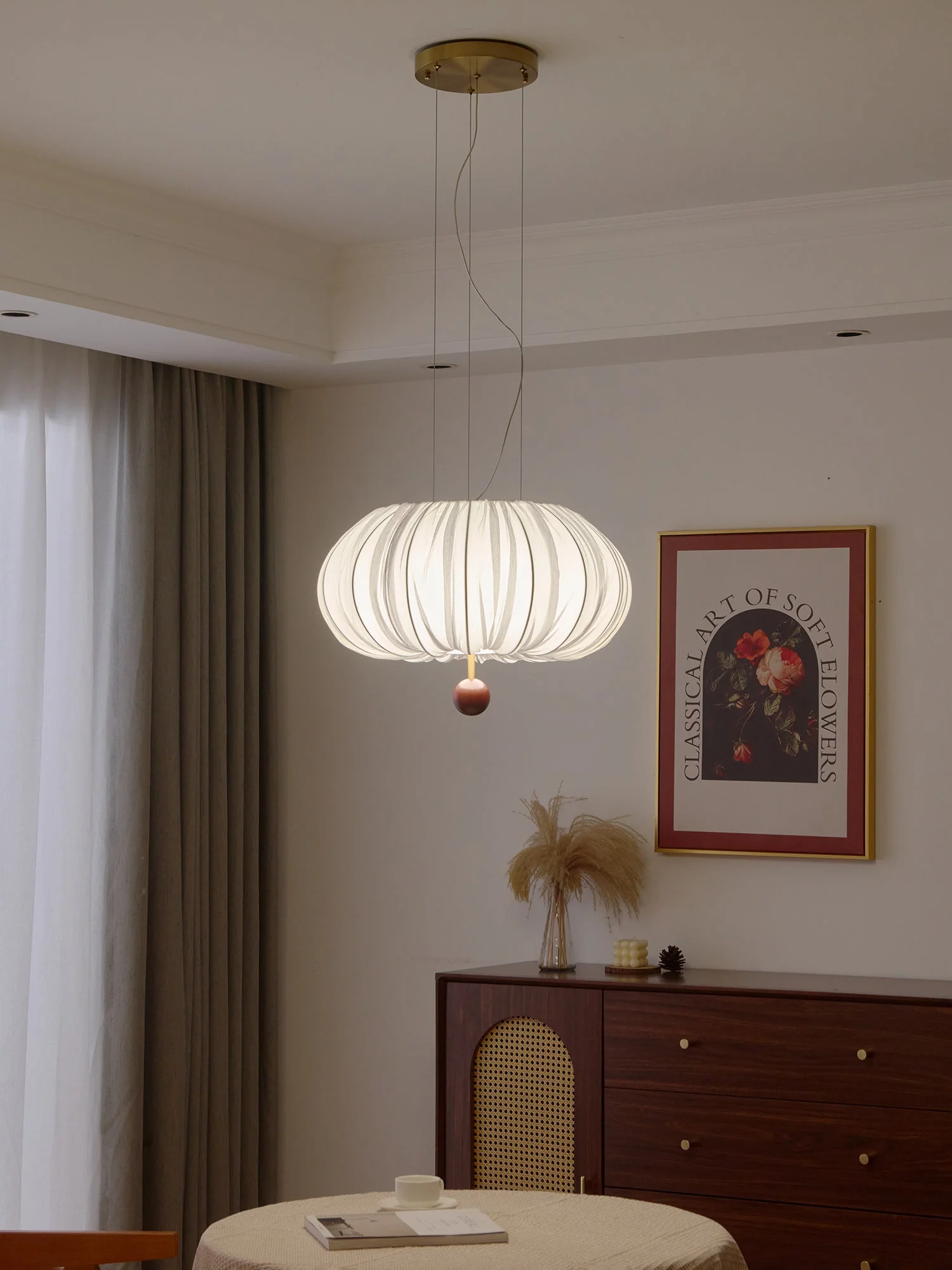 Vasilen Premium Nordic Art Balloon Wood Fabric Ceiling Light - Image 5