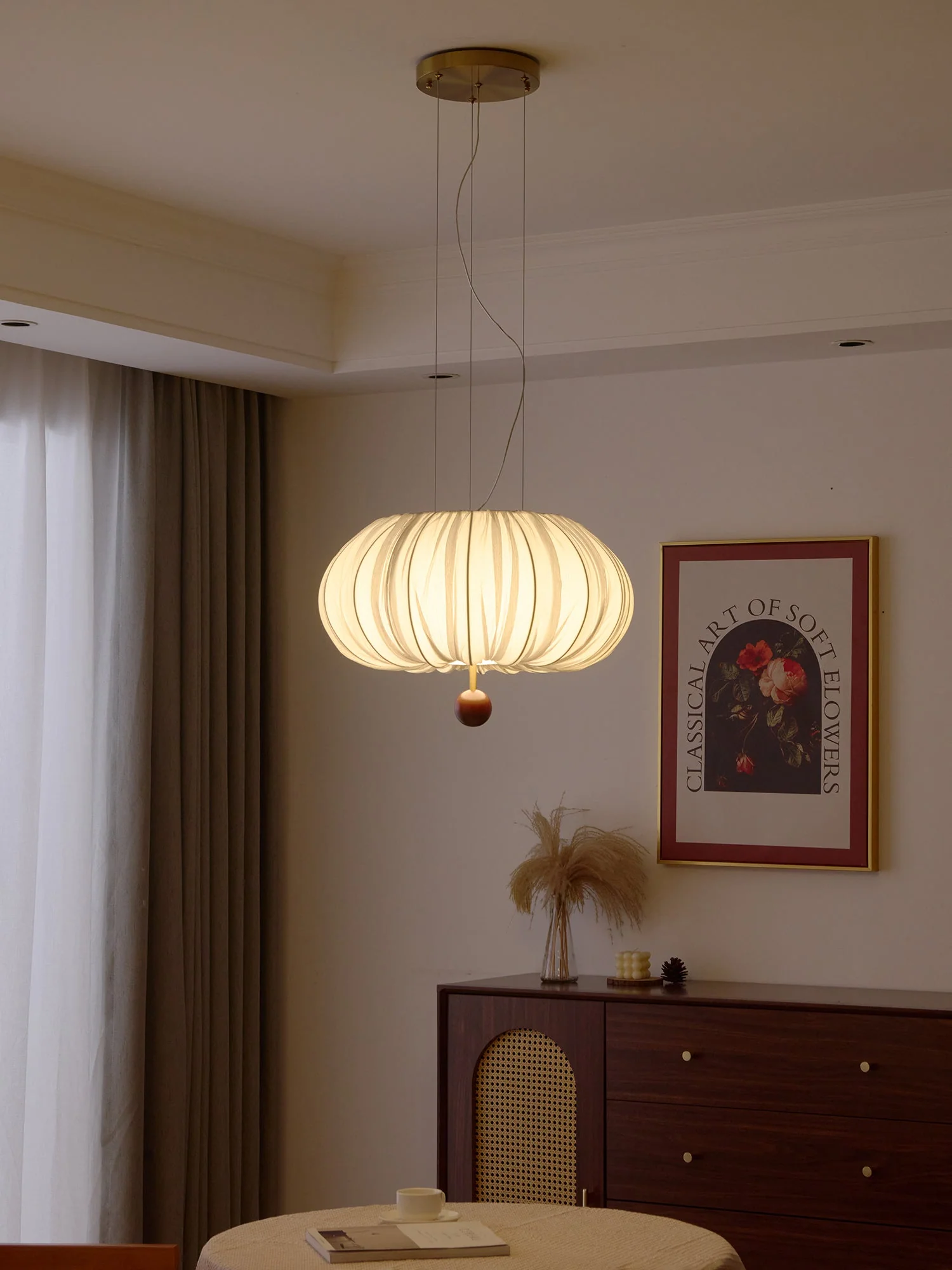 Vasilen Premium Nordic Art Balloon Wood Fabric Ceiling Light - Image 6