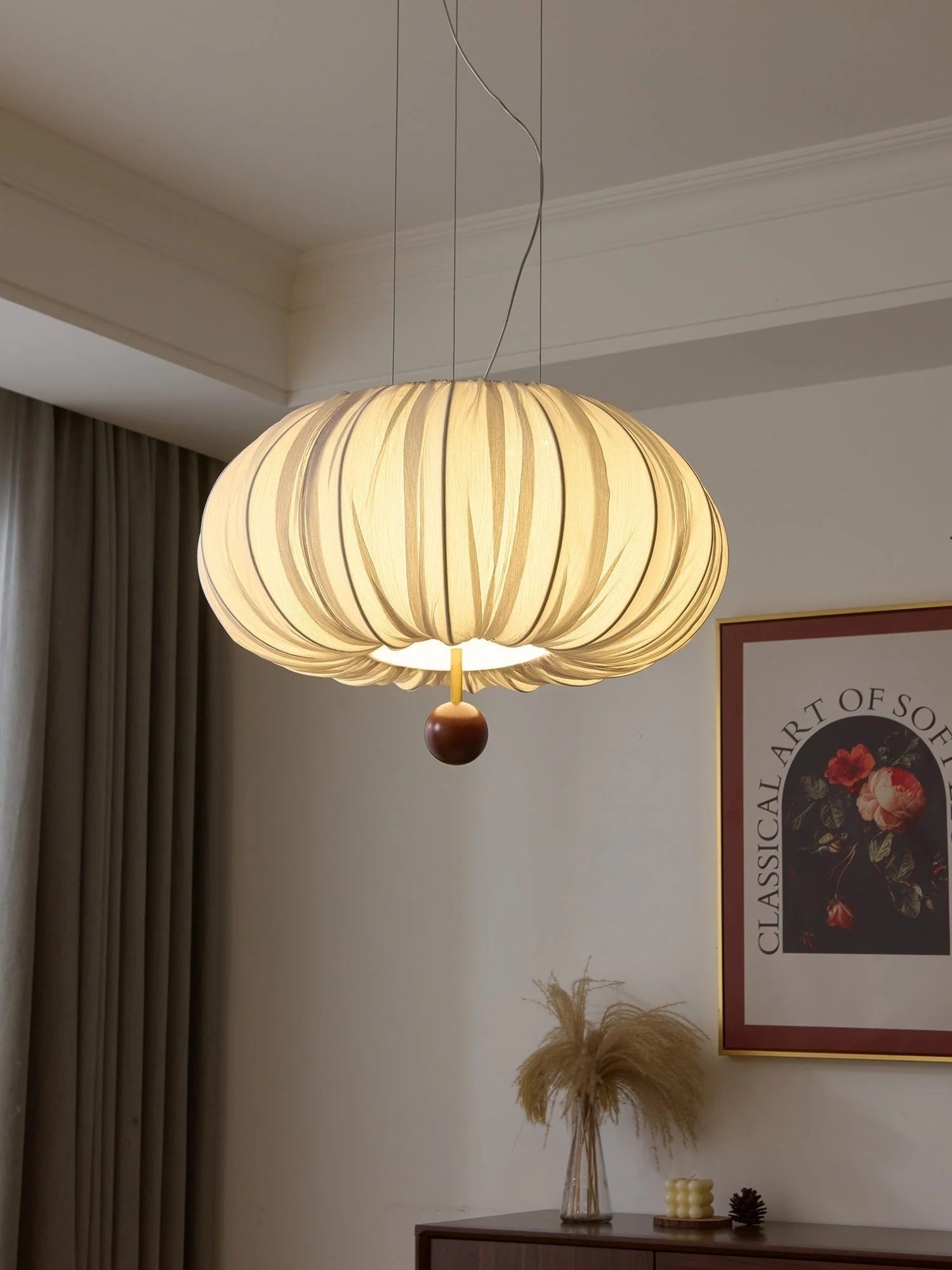 Vasilen Premium Nordic Art Balloon Wood Fabric Ceiling Light - Image 8