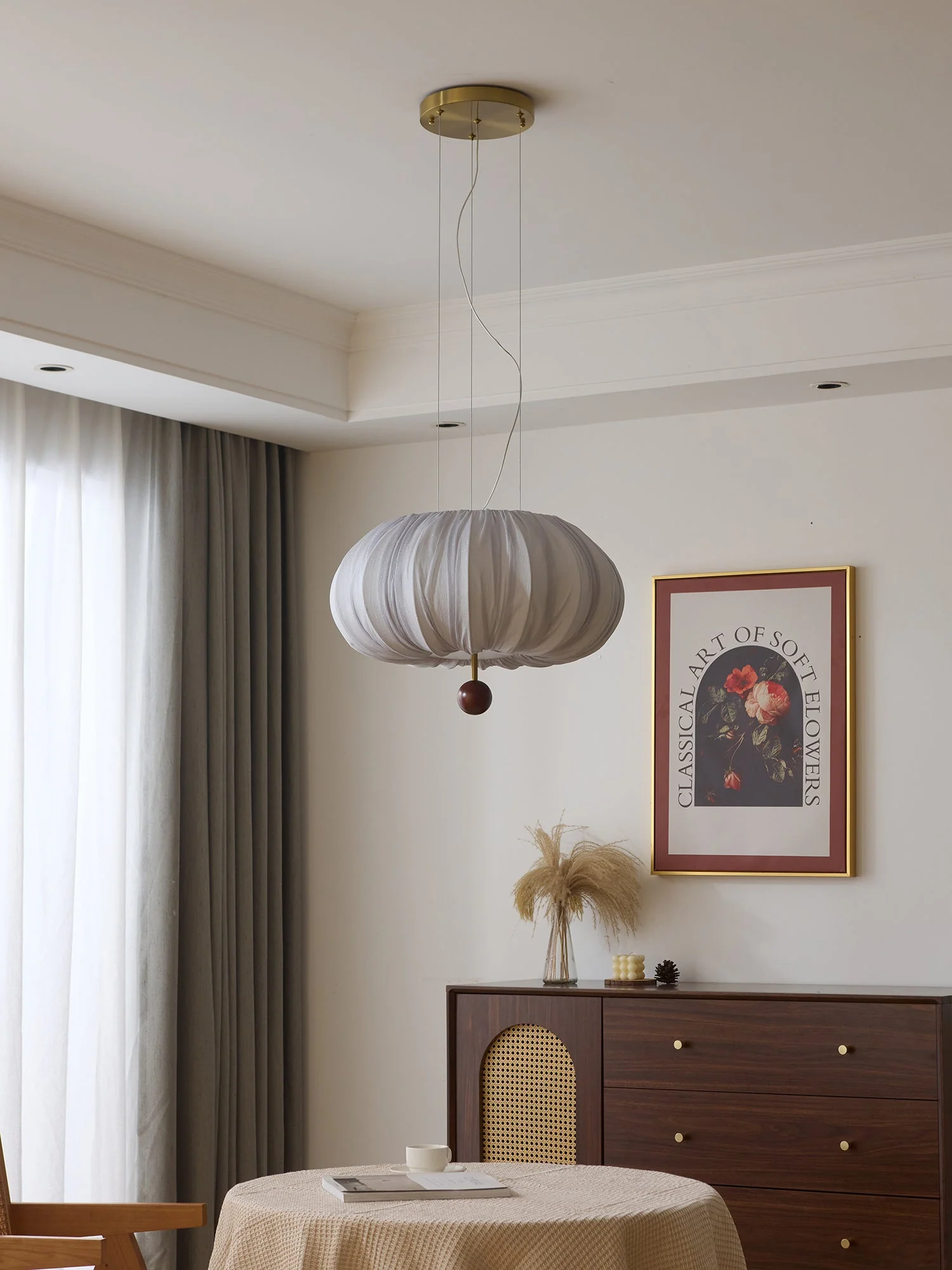 Vasilen Premium Nordic Art Balloon Wood Fabric Ceiling Light - Image 9