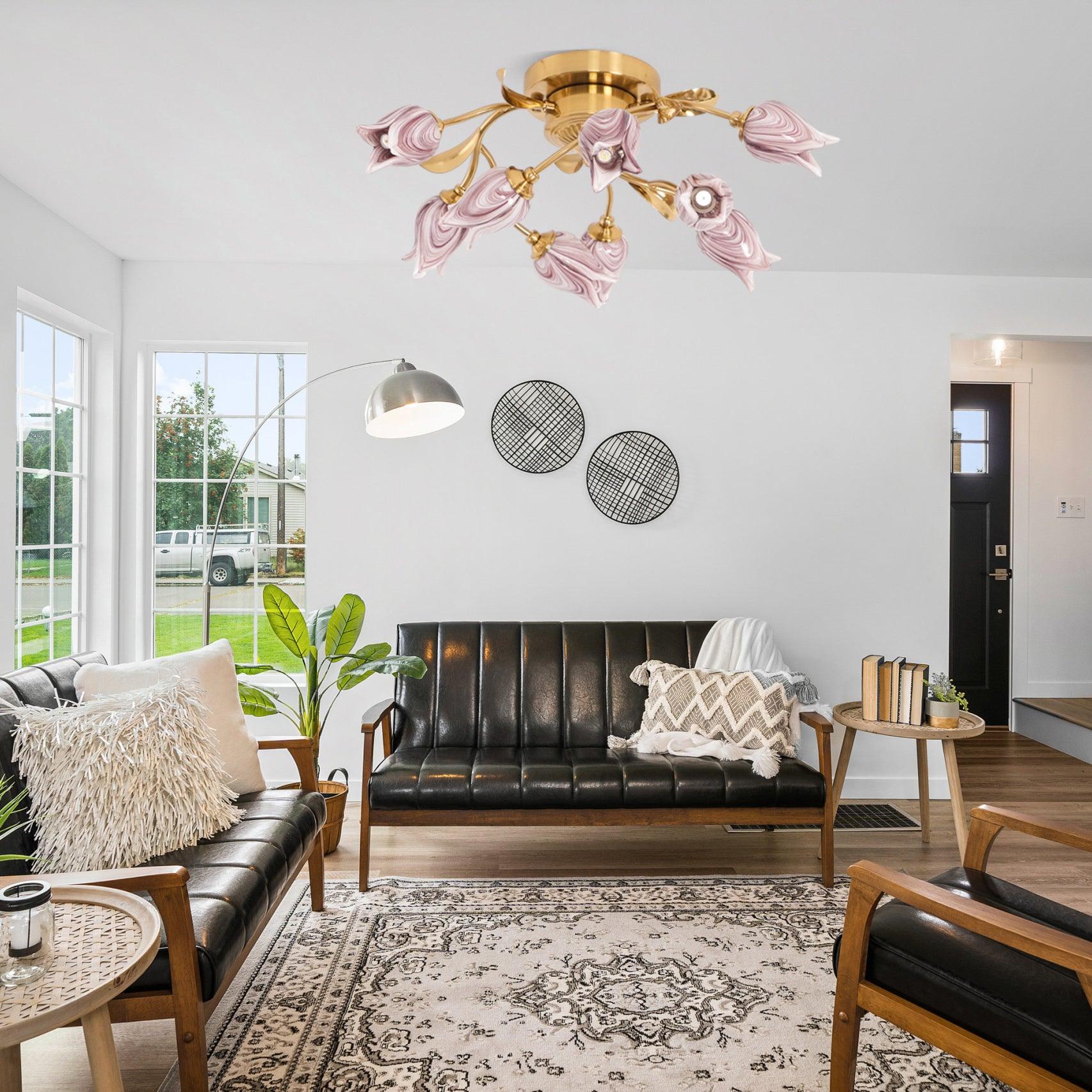 Vathaos Tulip Serenade Glass Ceiling Lamp - Image 24