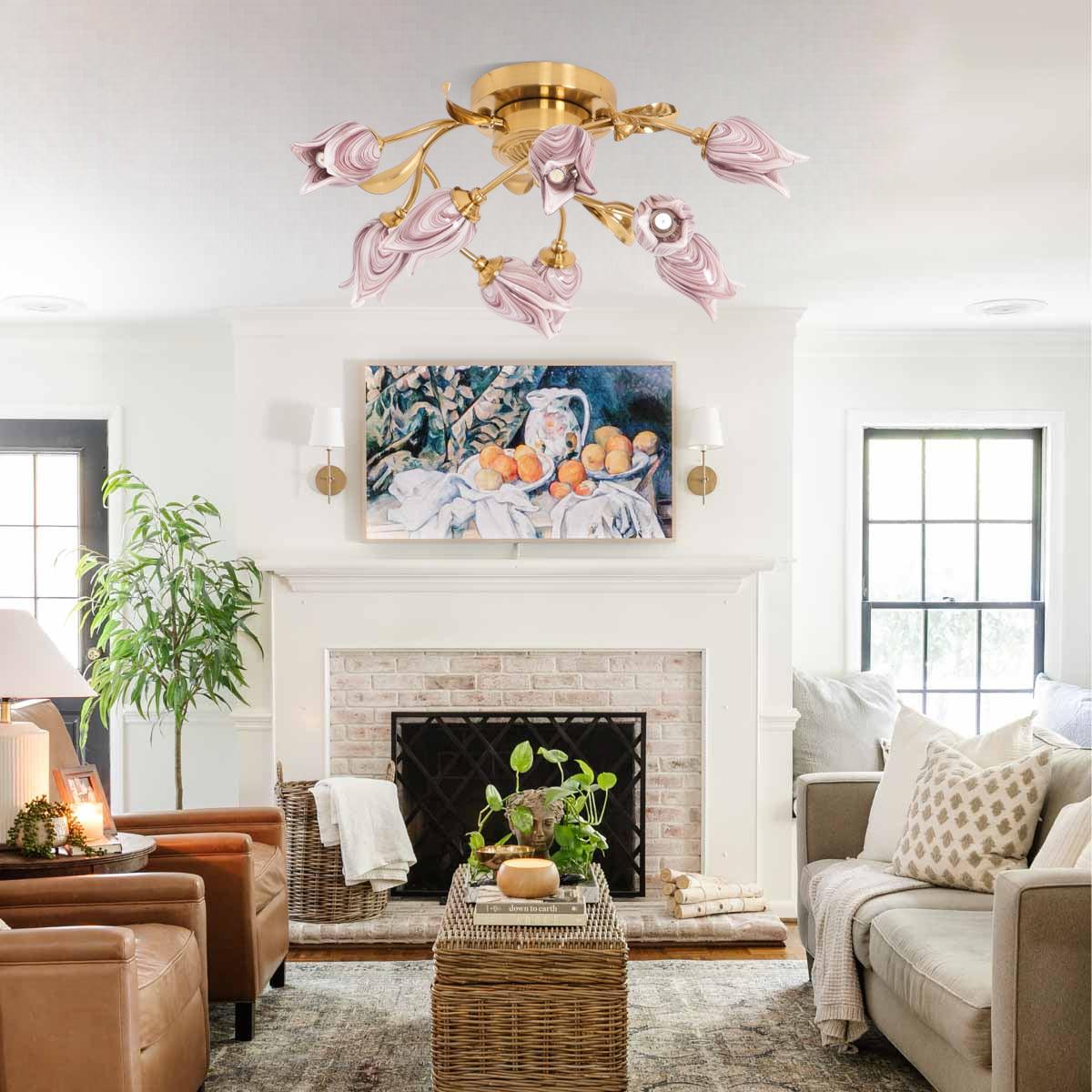 Vathaos Tulip Serenade Glass Ceiling Lamp - Image 25