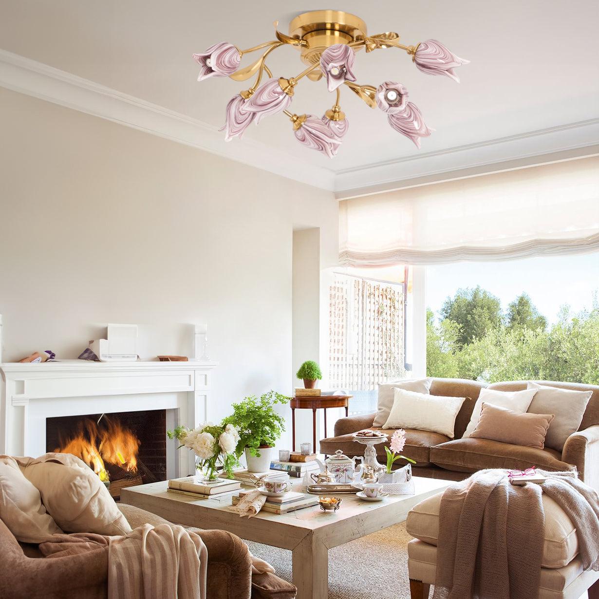 Vathaos Tulip Serenade Glass Ceiling Lamp - Image 26