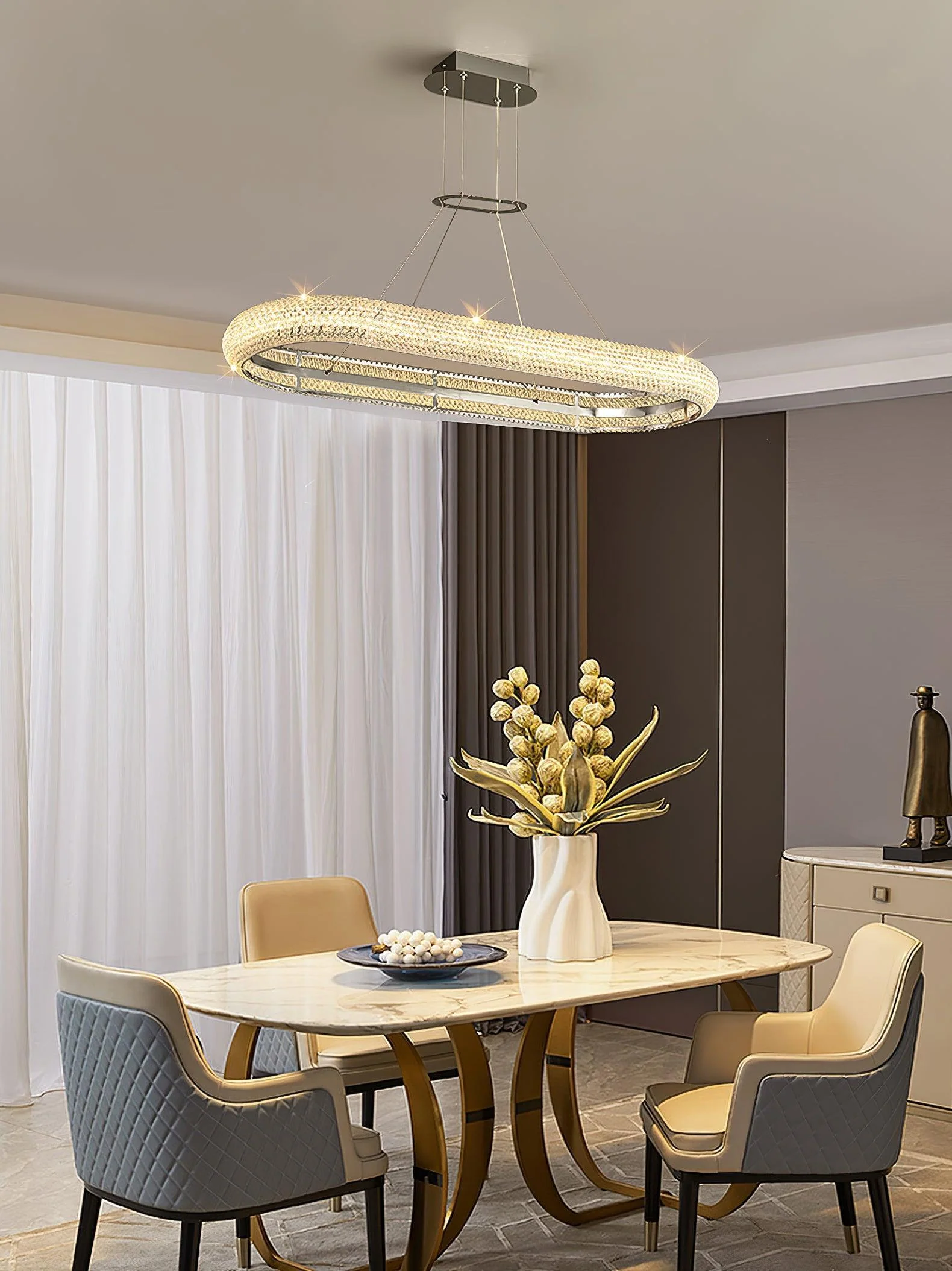 Vazorora Modern Minimalist Ring Crystal Chandelier - Image 12