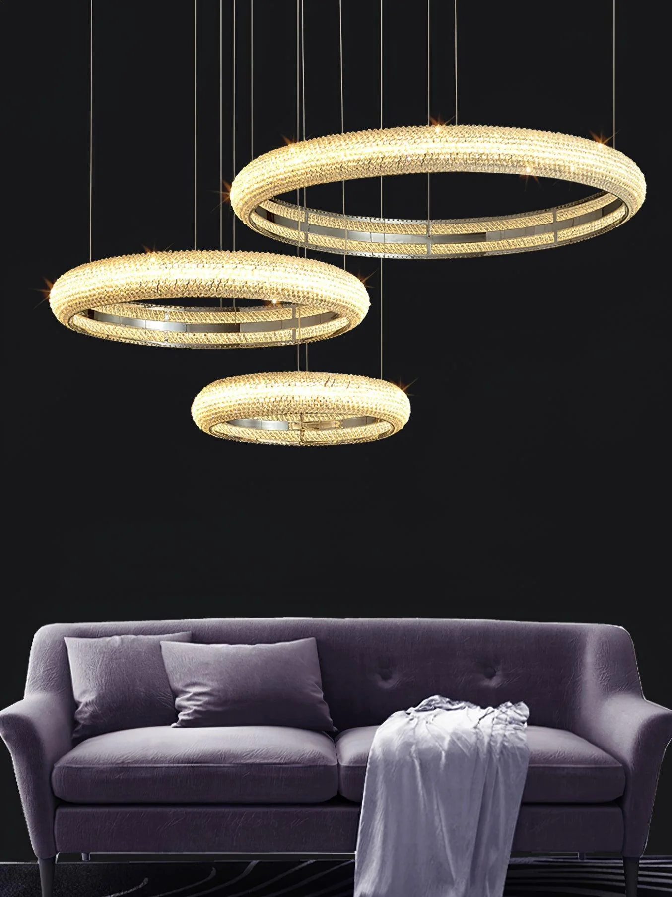 Vazorora Modern Minimalist Ring Crystal Chandelier - Image 24