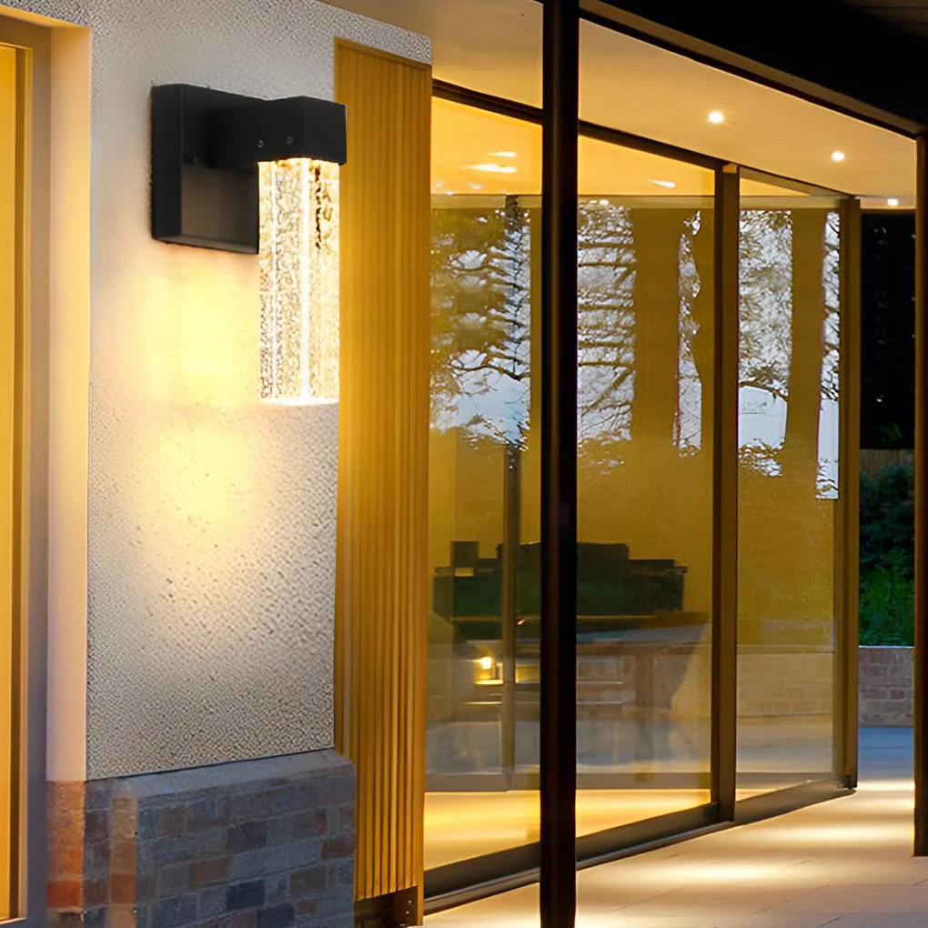 Veda LED Classic Modern Crystal Outdoor Wall Lamp - Image 10